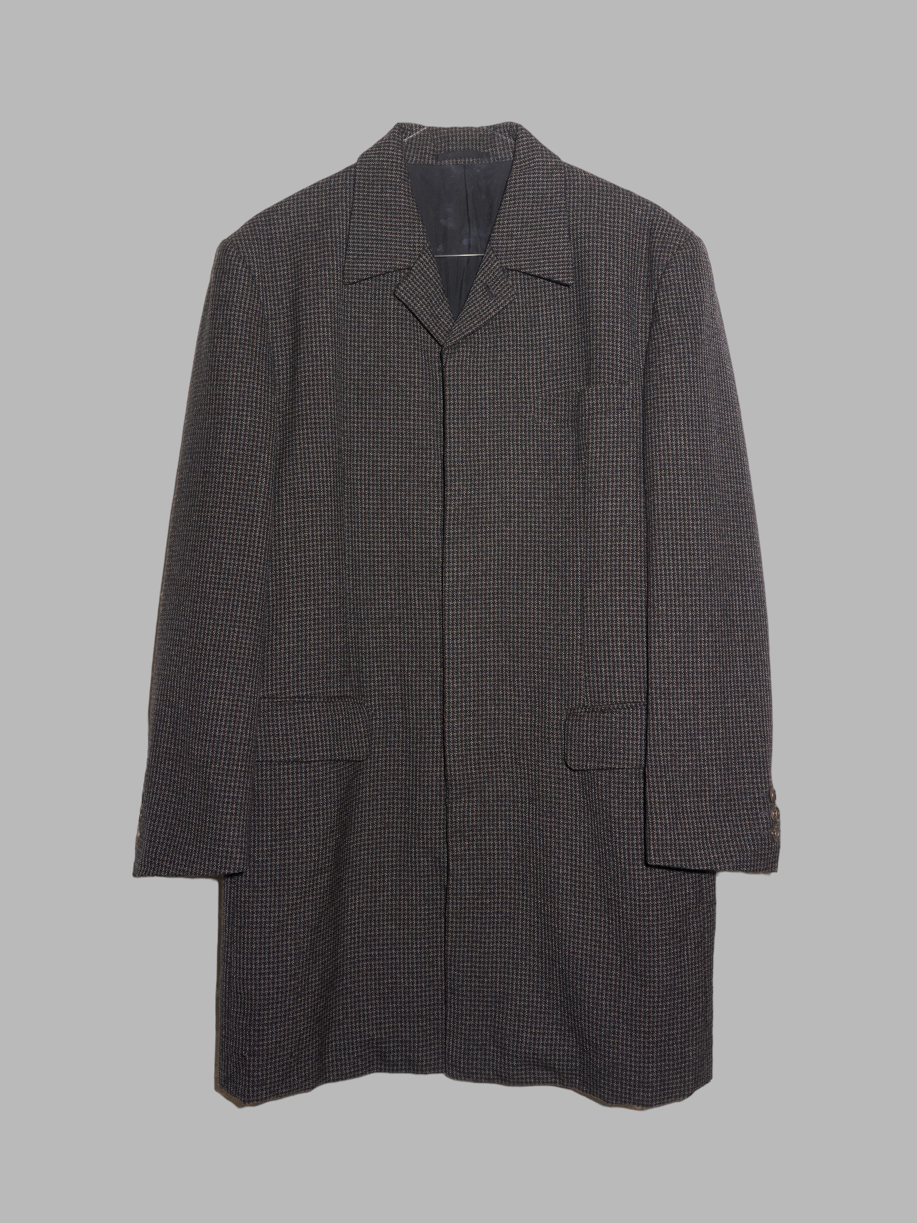 Comme des Garcons Homme 1997 houndstooth wool covered placket coat M