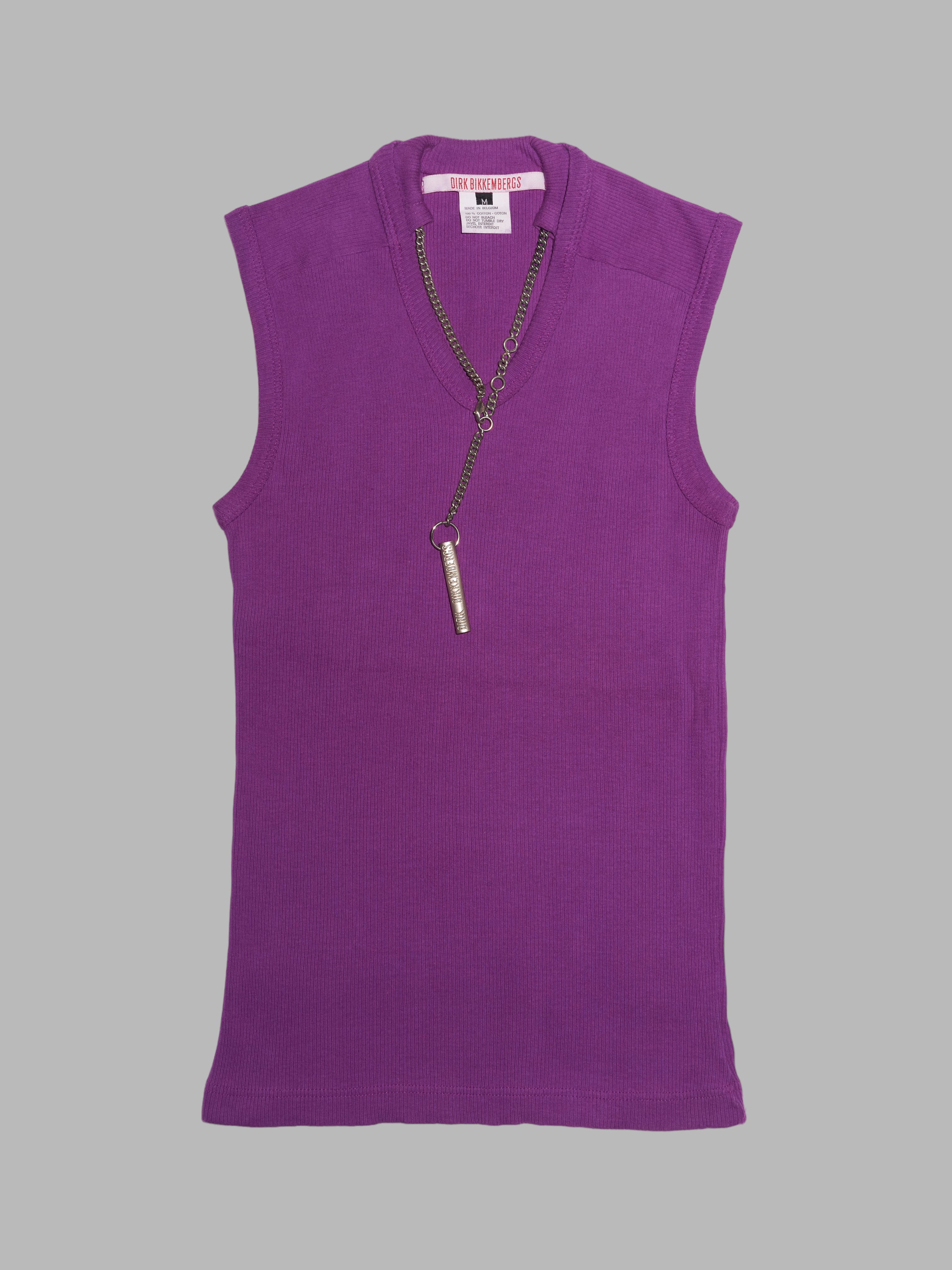 Dirk Bikkembergs winter 1996 purple sleeveless top with metal
