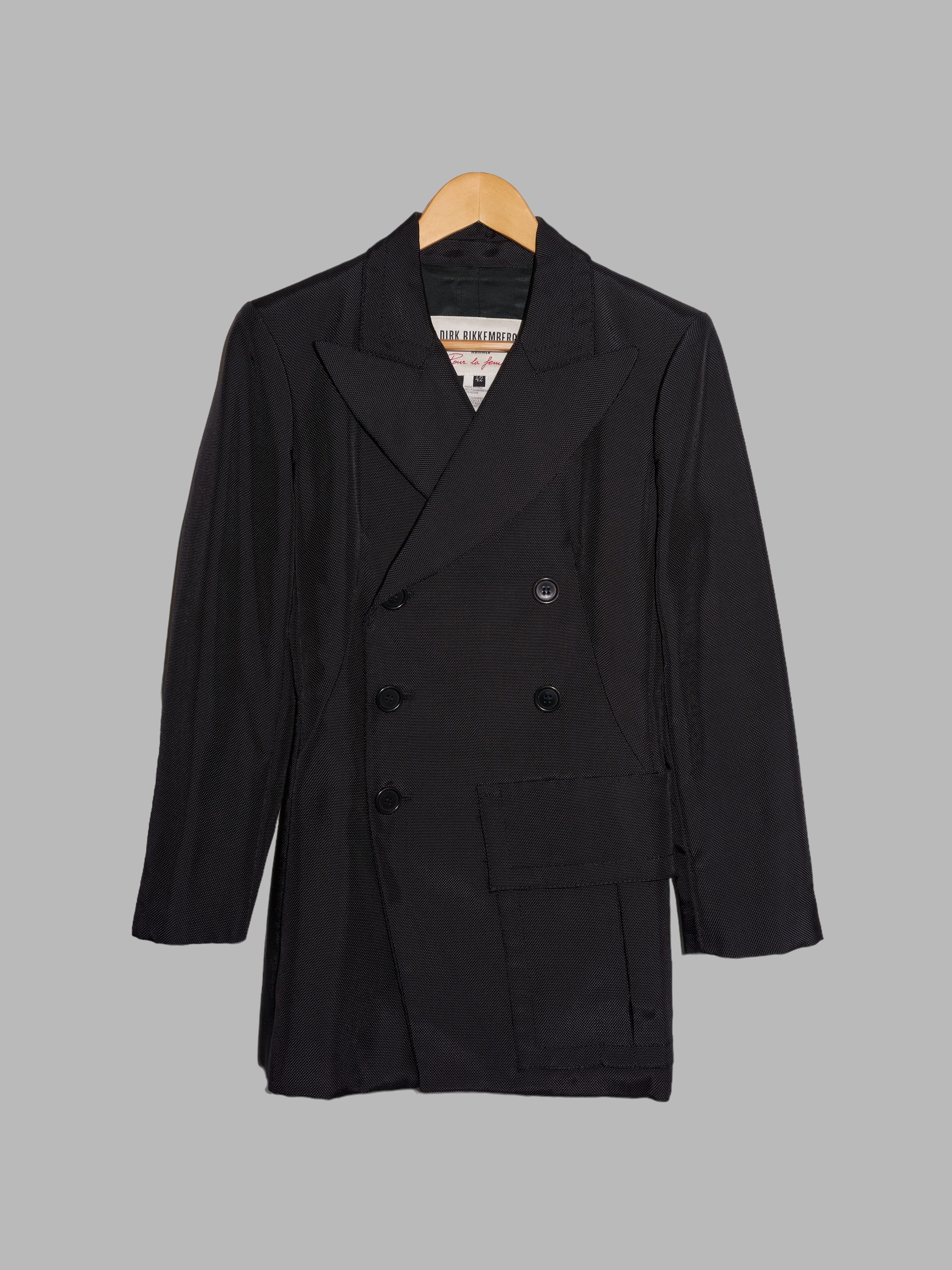 Dirk Bikkembergs 1990s black ballistic nylon double breasted cargo