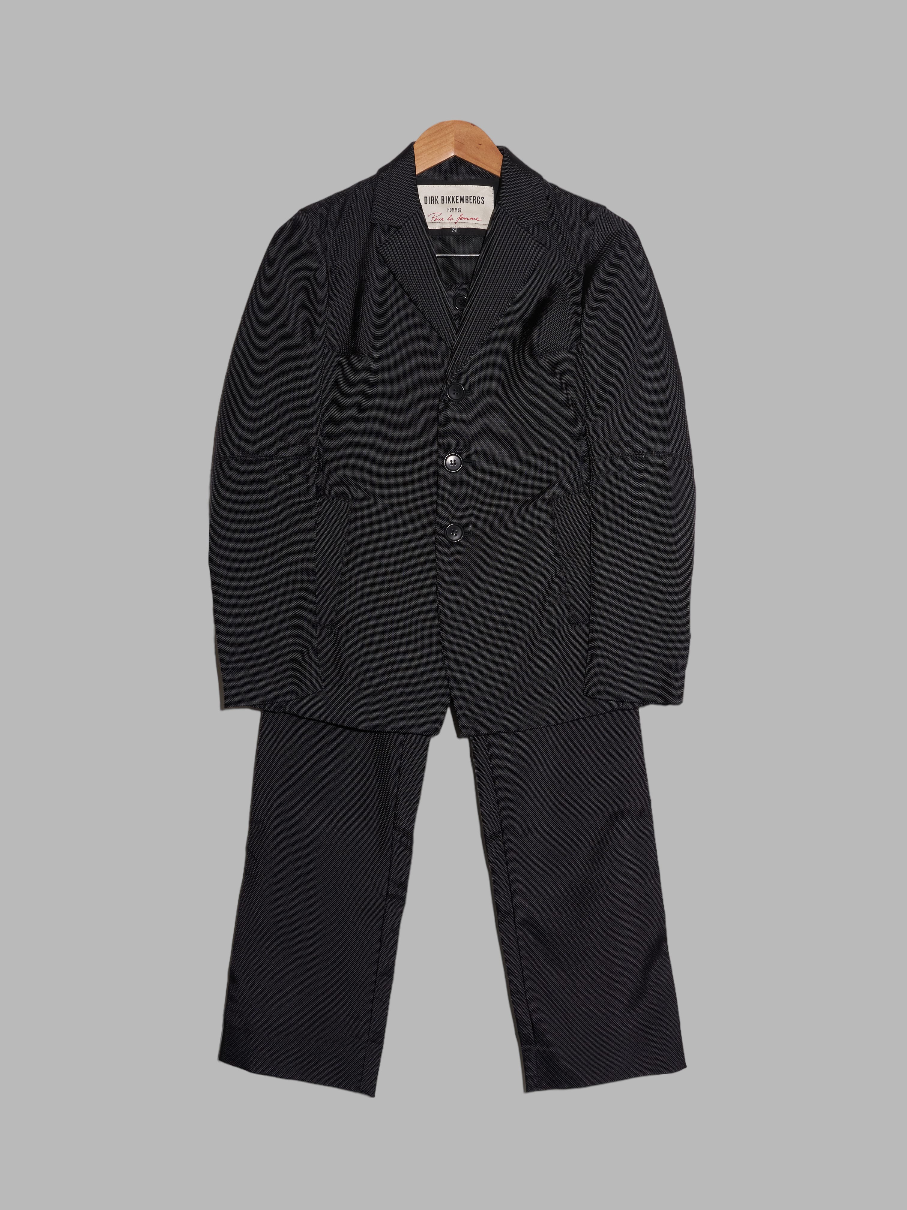 90s DIRK BIKKEMBERGS 立体裁断 gimmick Pants Dirk Bikkembergs 1990s black ballistic nylon trouser suit – Filter