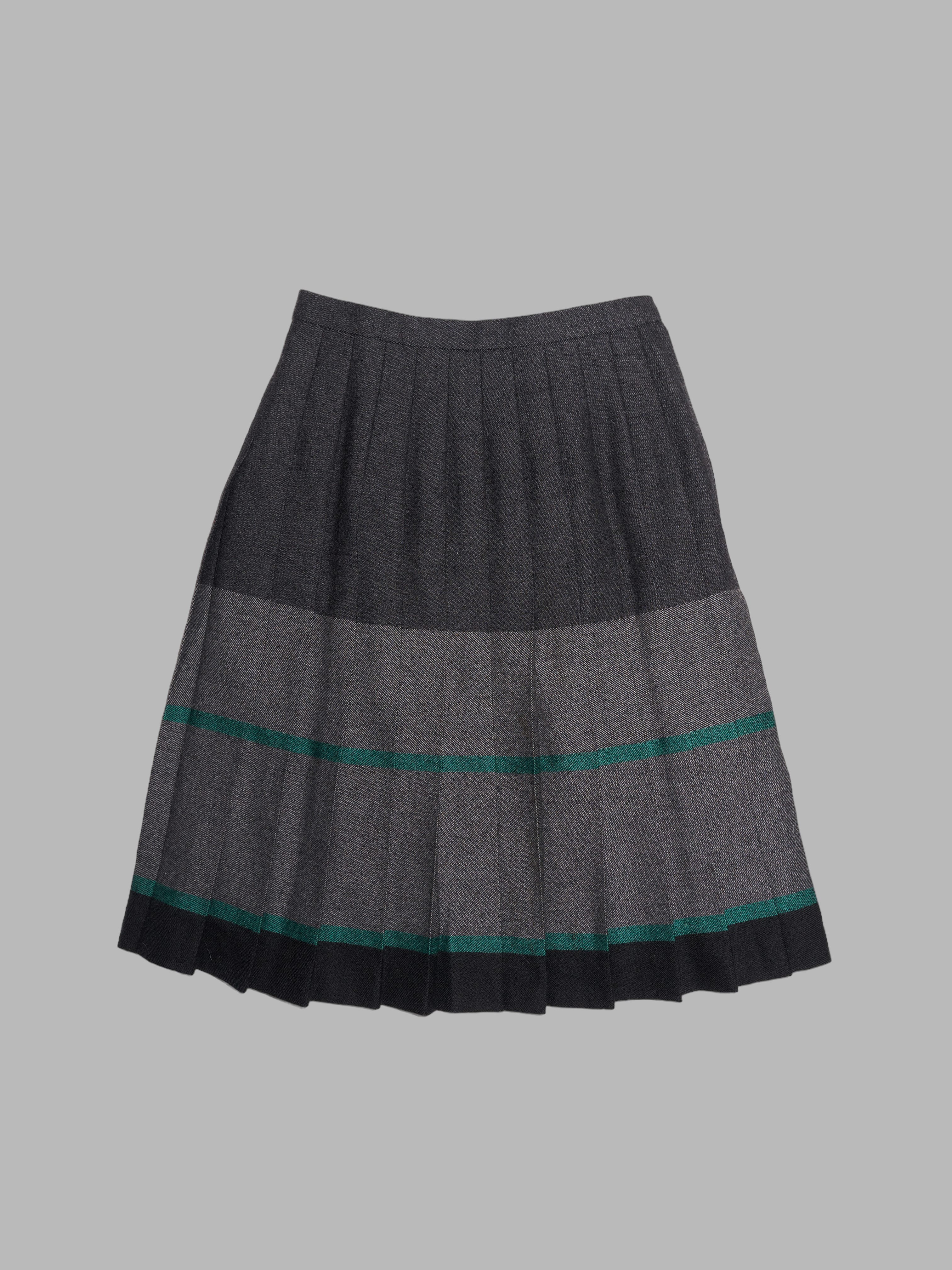 【FETICO】WOOL & TULLE PLEATED SKIRT GRAY Wool & Tulle Combined Pleated Skirt – FERN OST GALERIE