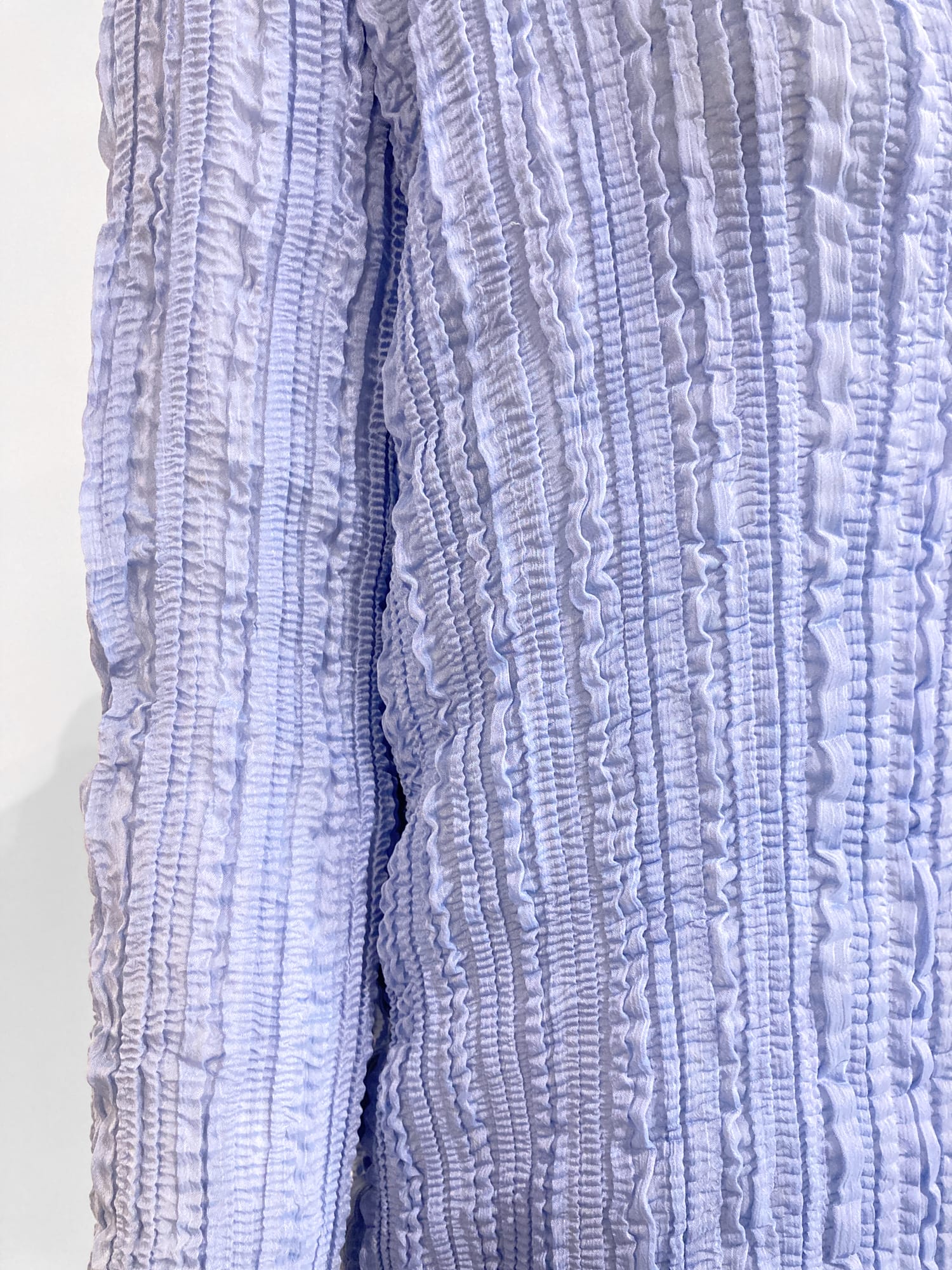 Wrinqle Inoue Pleats sheer pale blue wrinkled polyester cardigan