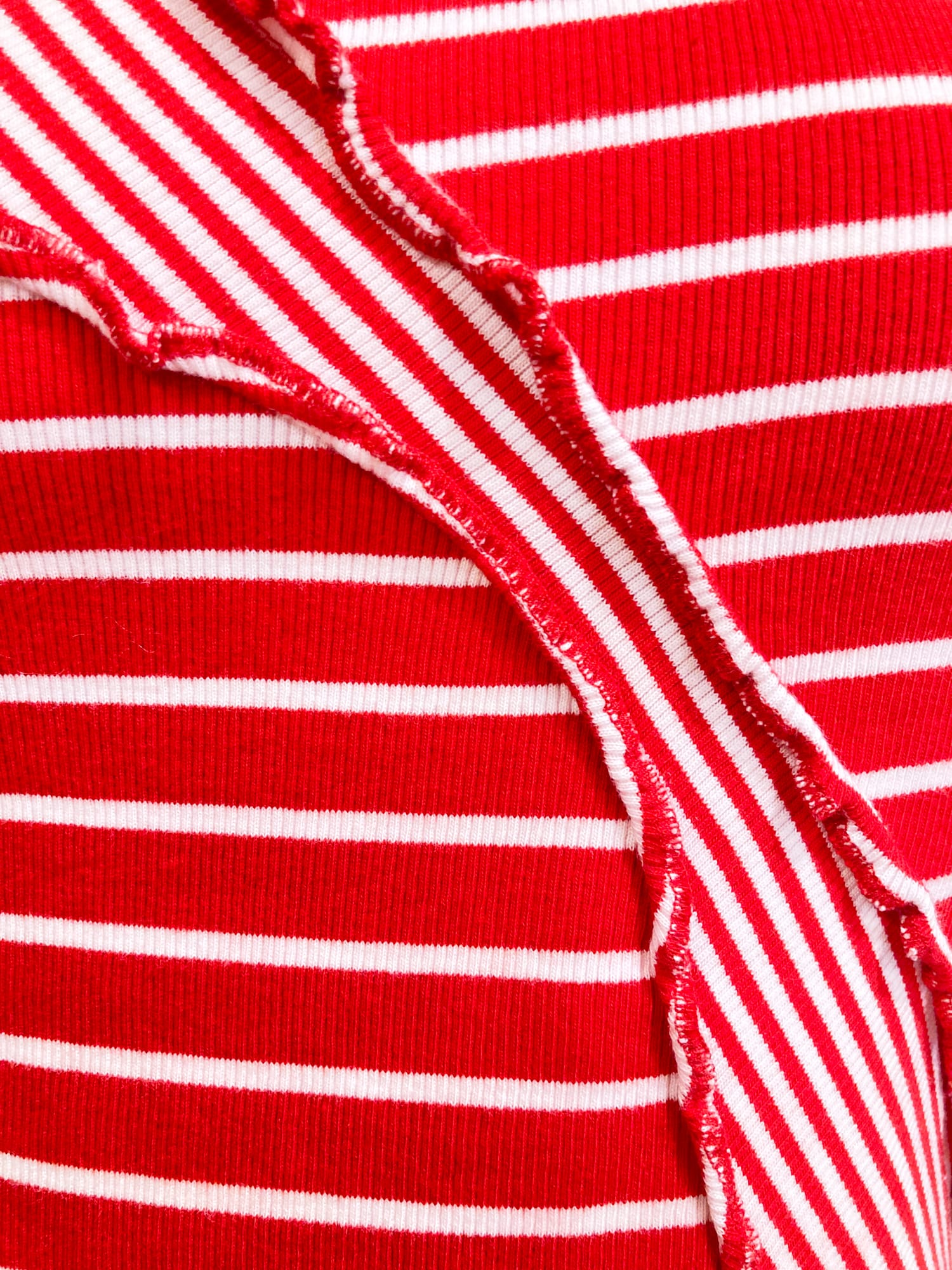 Ann Max striped red and white patchwork knit singlet