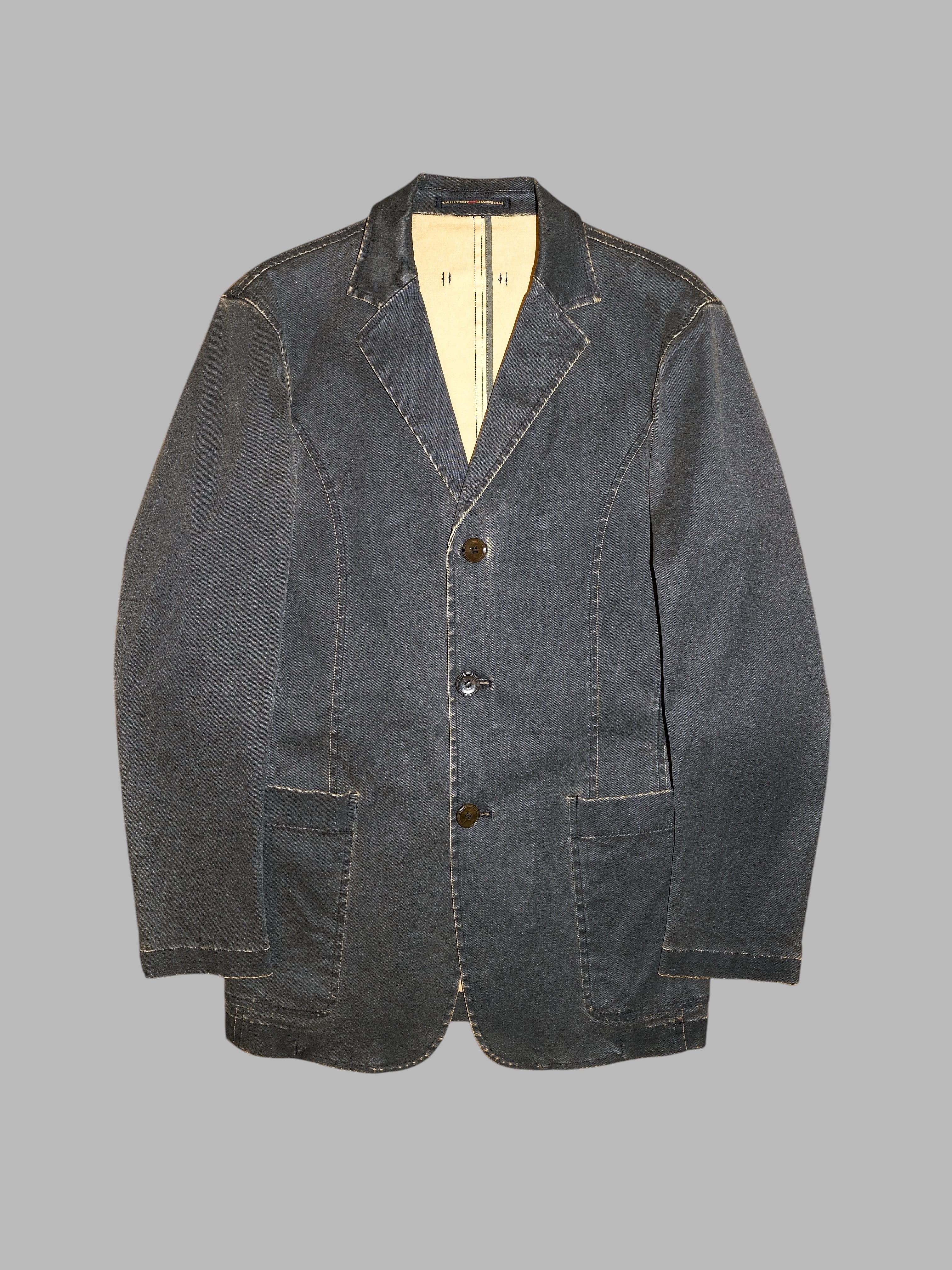 Jean Paul Gaultier Homme Objet grey stonewashed three button