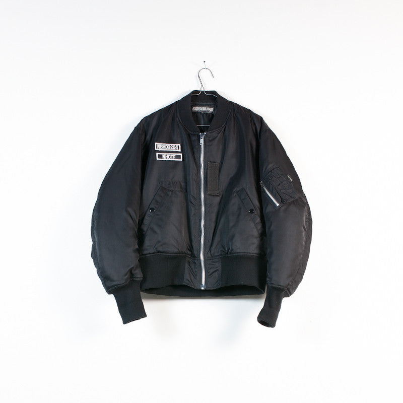 Neighborhood black nylon padded MA-1 bomber jacket – Filter