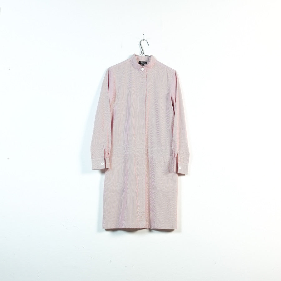 strapless open back dress A.P.C. red and white stripe cotton shirt dress – Filter store