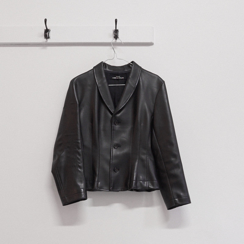 TRICOT COMME DES GARCONS 1991 vinyl leather blazer – Filter store