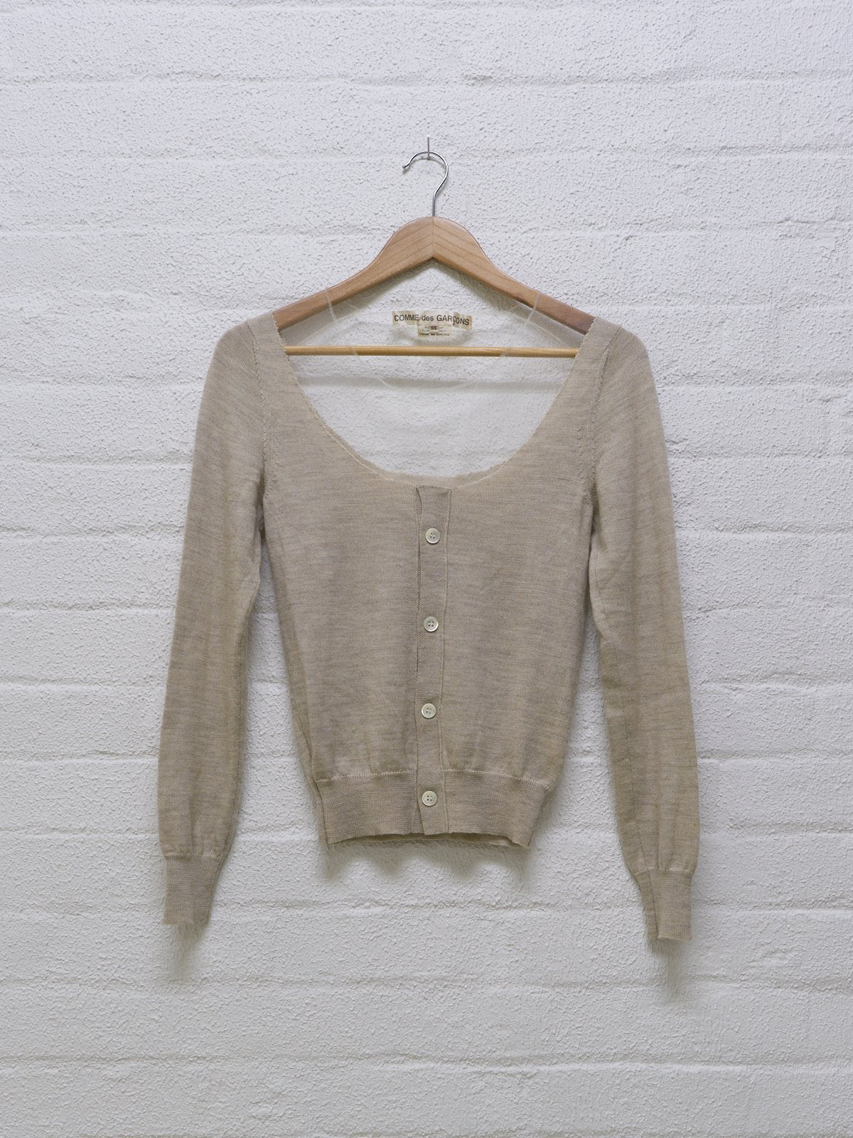 Comme des Garcons 2006 wool and mesh cardigan womens SS XS