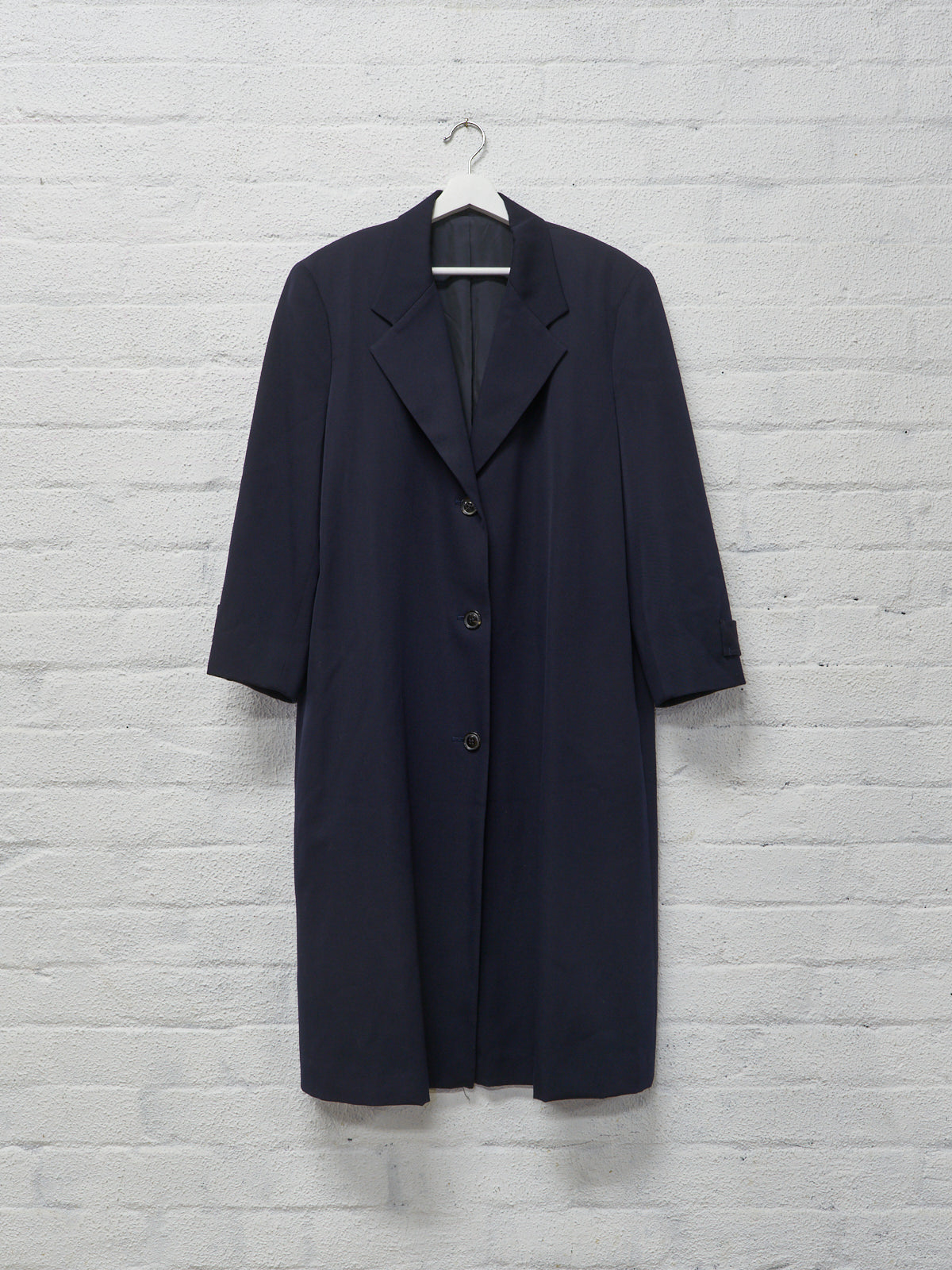 Y's yohji yamamoto 1990s dark navy wool 3 button side tab coat