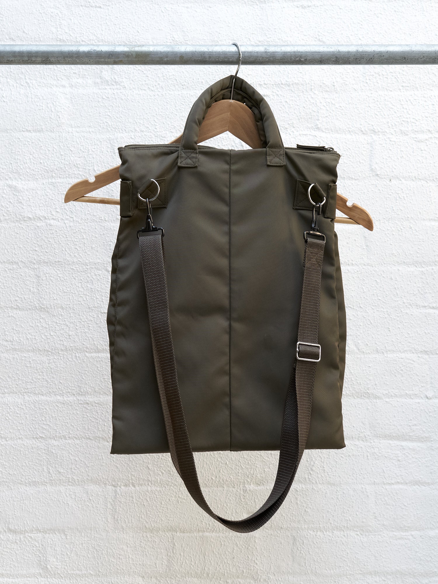 Helmut Lang 1990s-2000s khaki nylon twill shoulder bag