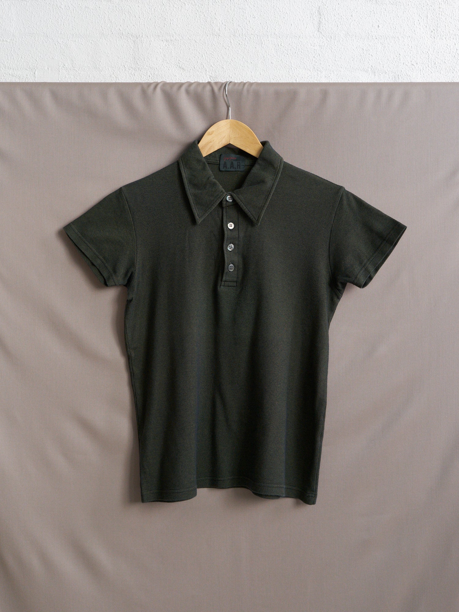 yohji yamamoto AAR green irridescent polo shirt - 1990s – Filter store