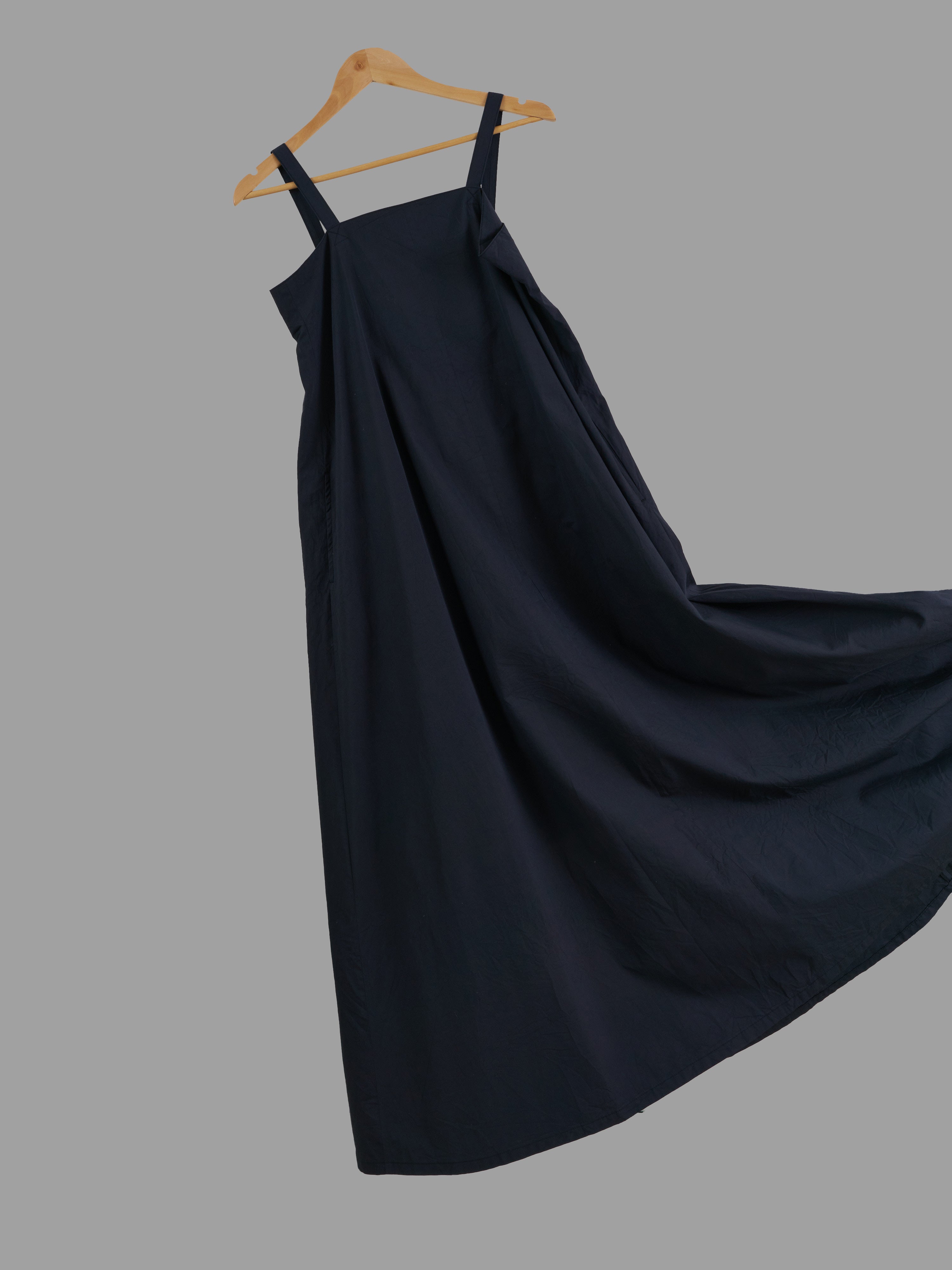 Y's Yohji Yamamoto dark grey cotton silk flared pinafore dress Filter store Y's Yohji Yamamoto dark grey cotton silk flared pinafore dress Filter store