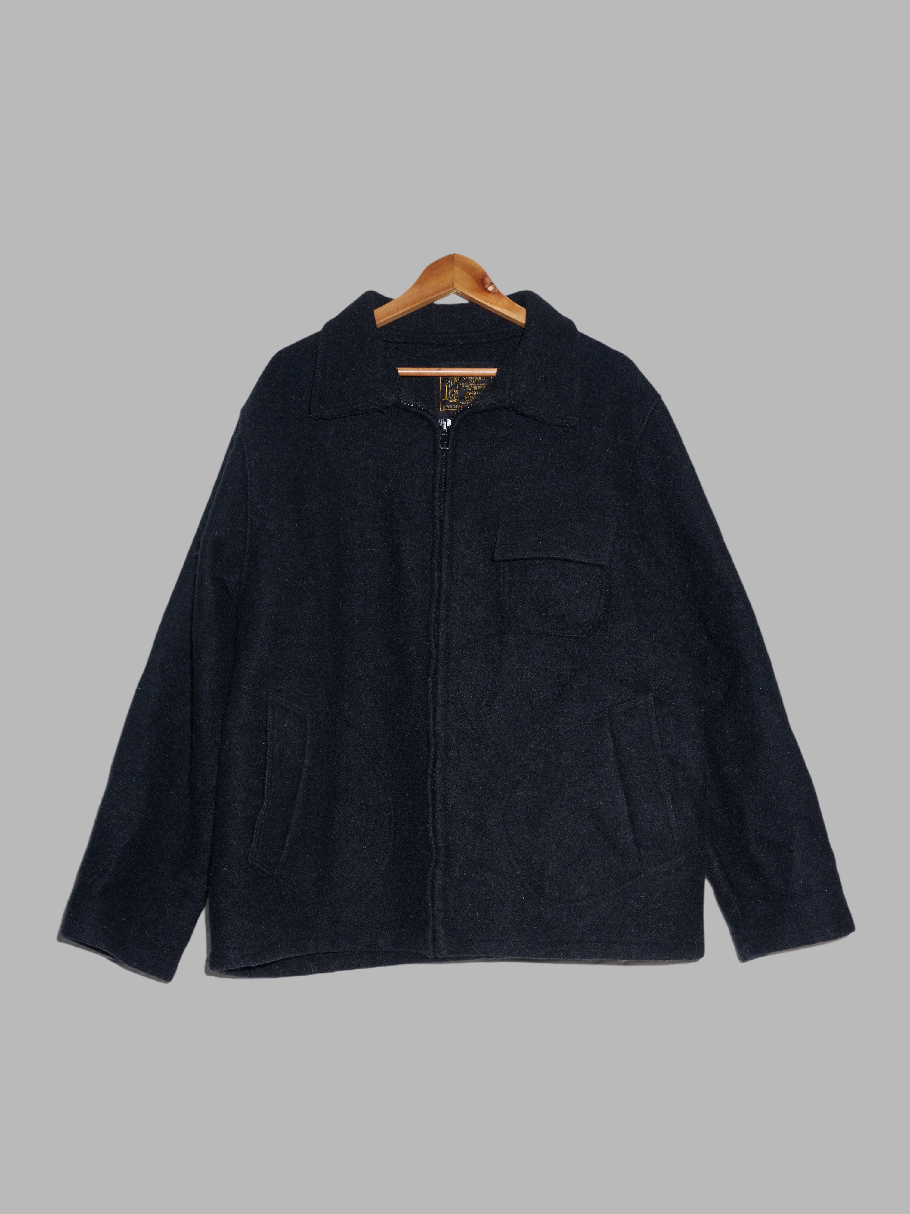 Vintage Norwellan heavy charcoal wool waterproofed bluey jacket size XXXXL