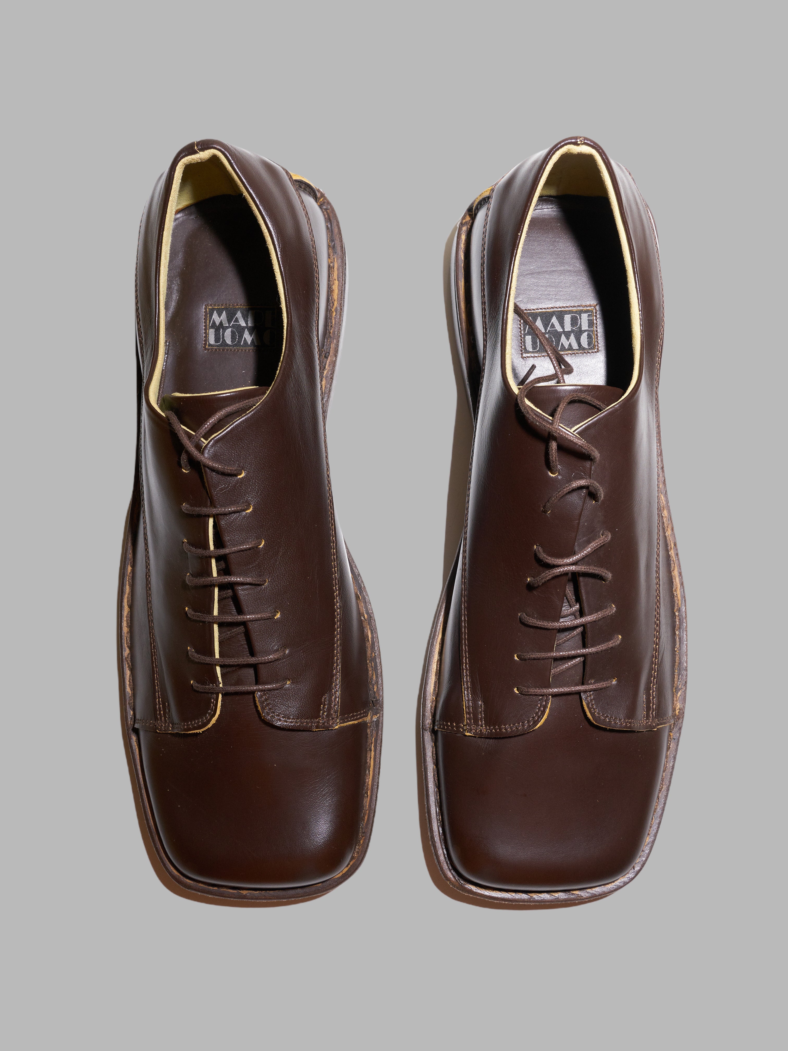 brown dress shoes square toe Bruno Marc Men's Oxfords Shoes Classic Square Toe Leather Shoes For Men Lace up Dress Shoes Goldman-01 Dark/brown Size 7