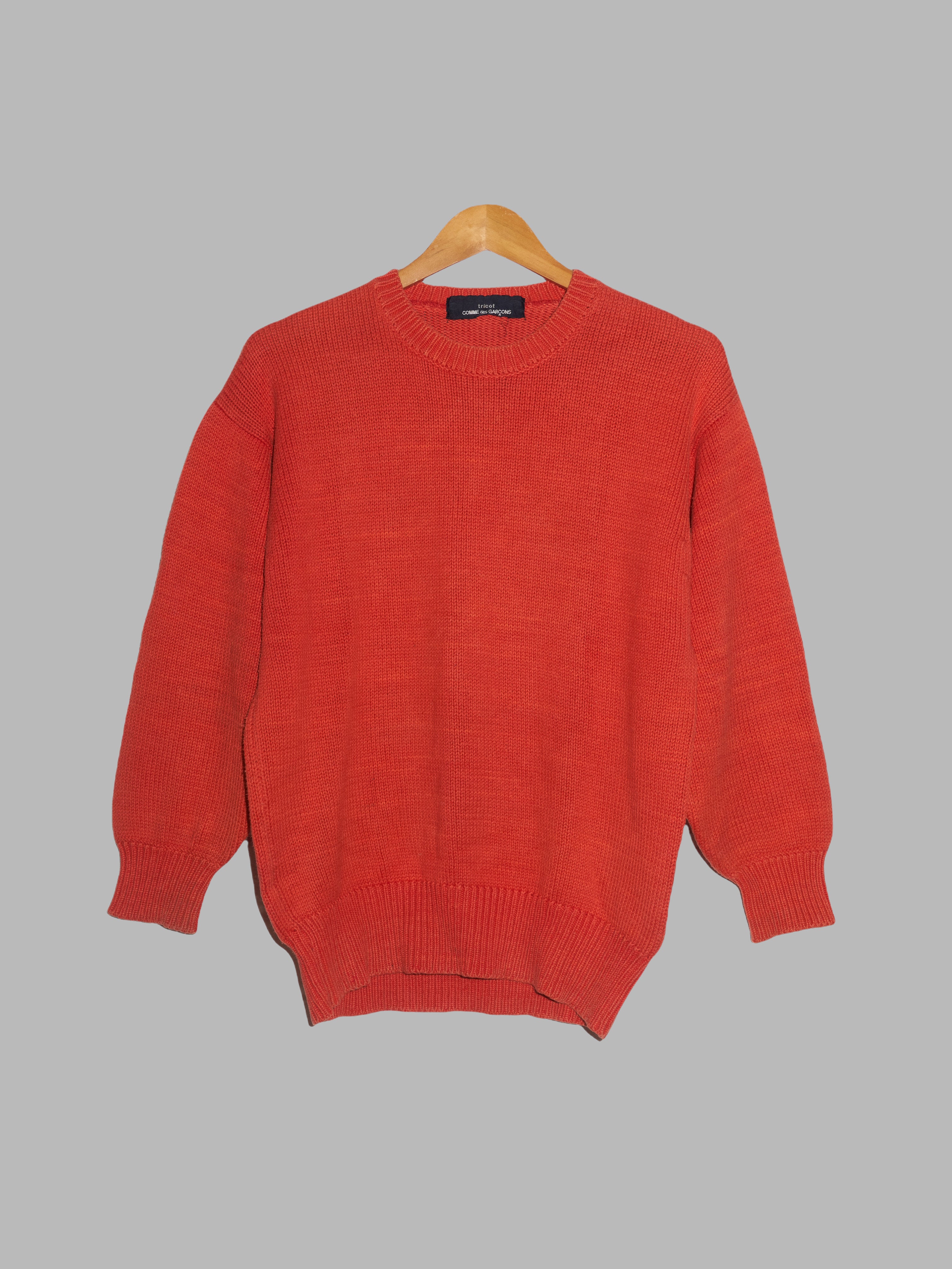 Tricot Comme des Garcons 1980s orange heavy cotton crew neck