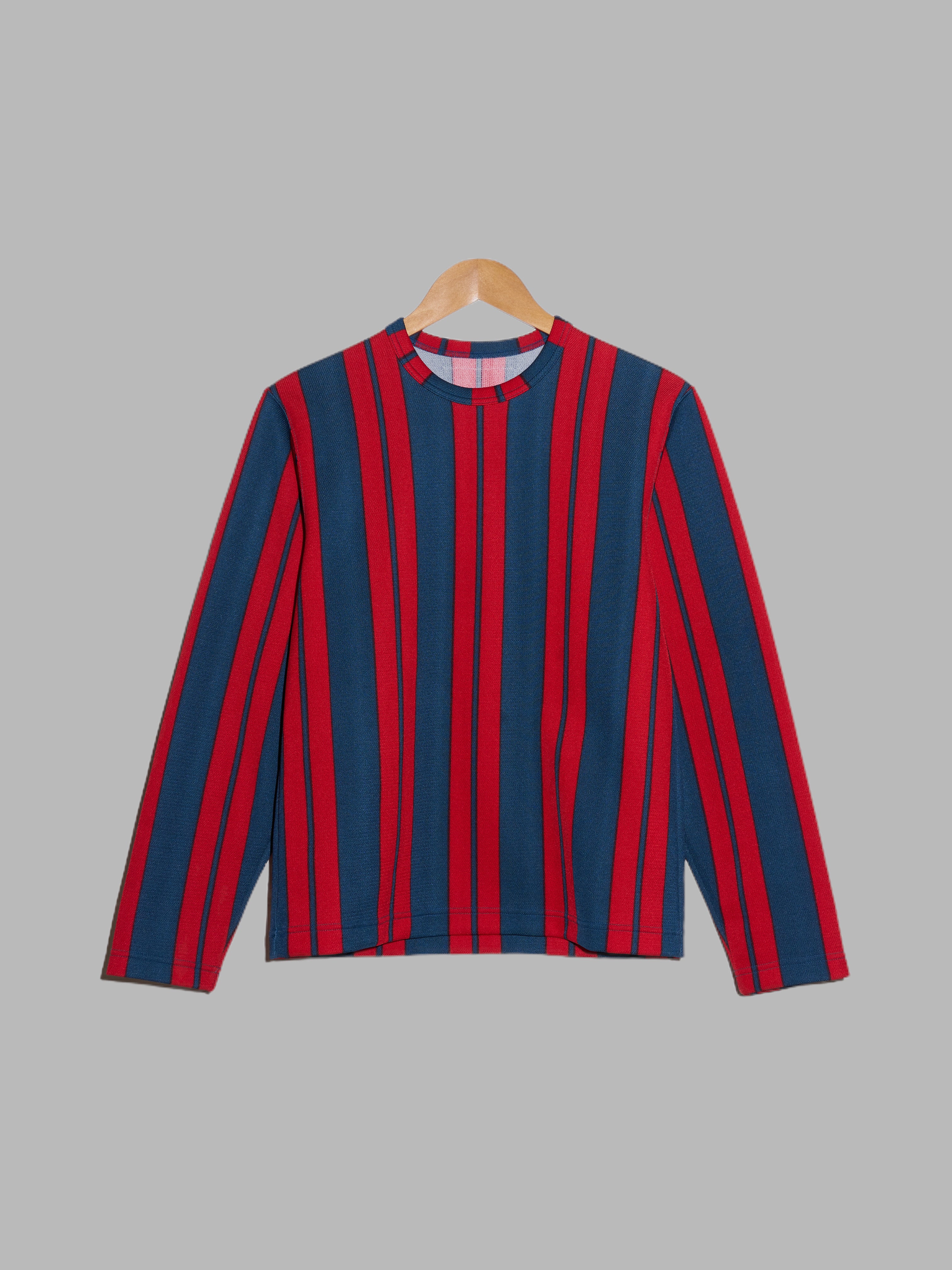 Comme des Garcons Homme 2000 blue red stripe polyester long sleeve