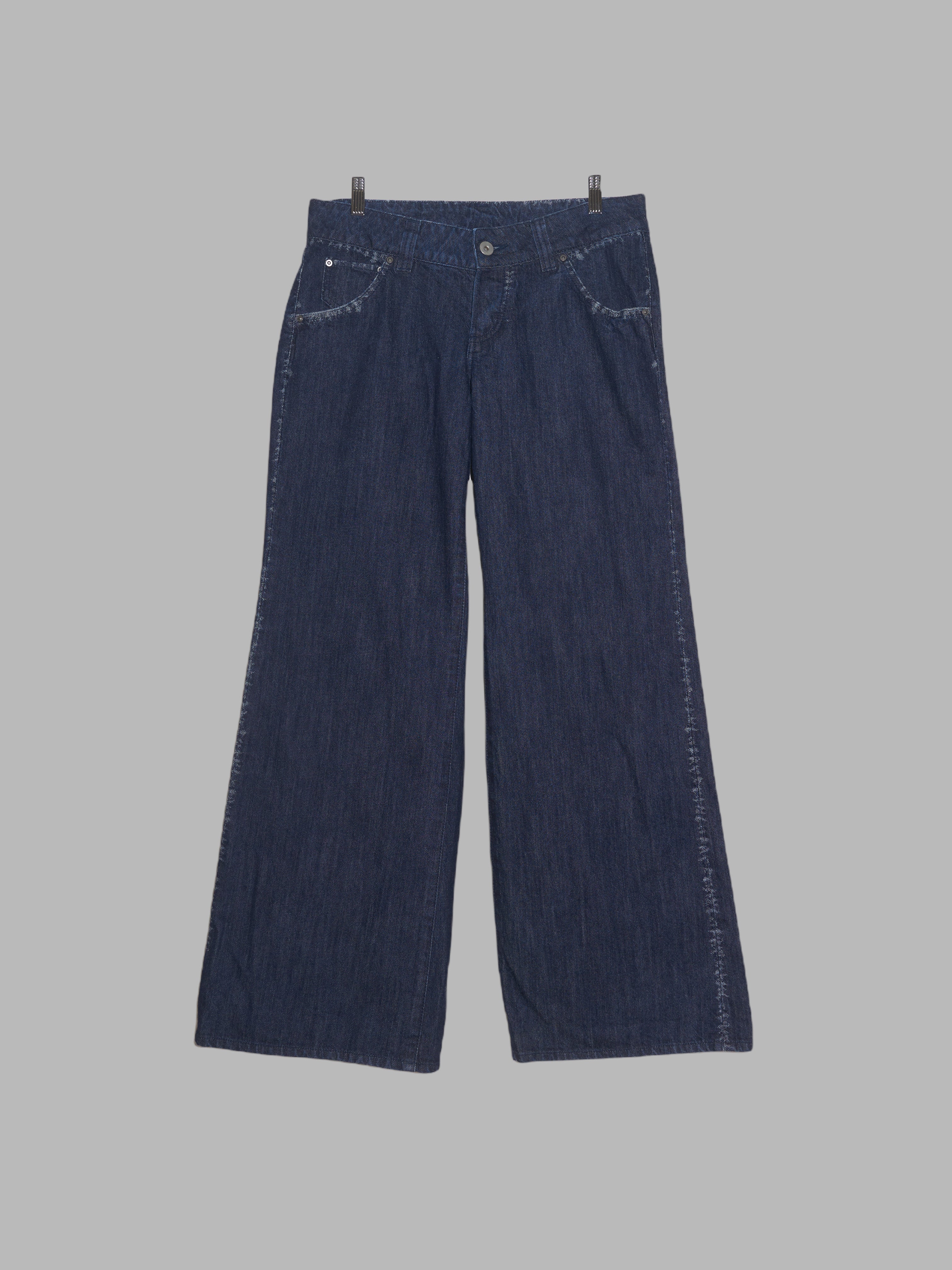 Issey Miyake 'A.POC cotton galaxy' indigo denim very wide leg jeans