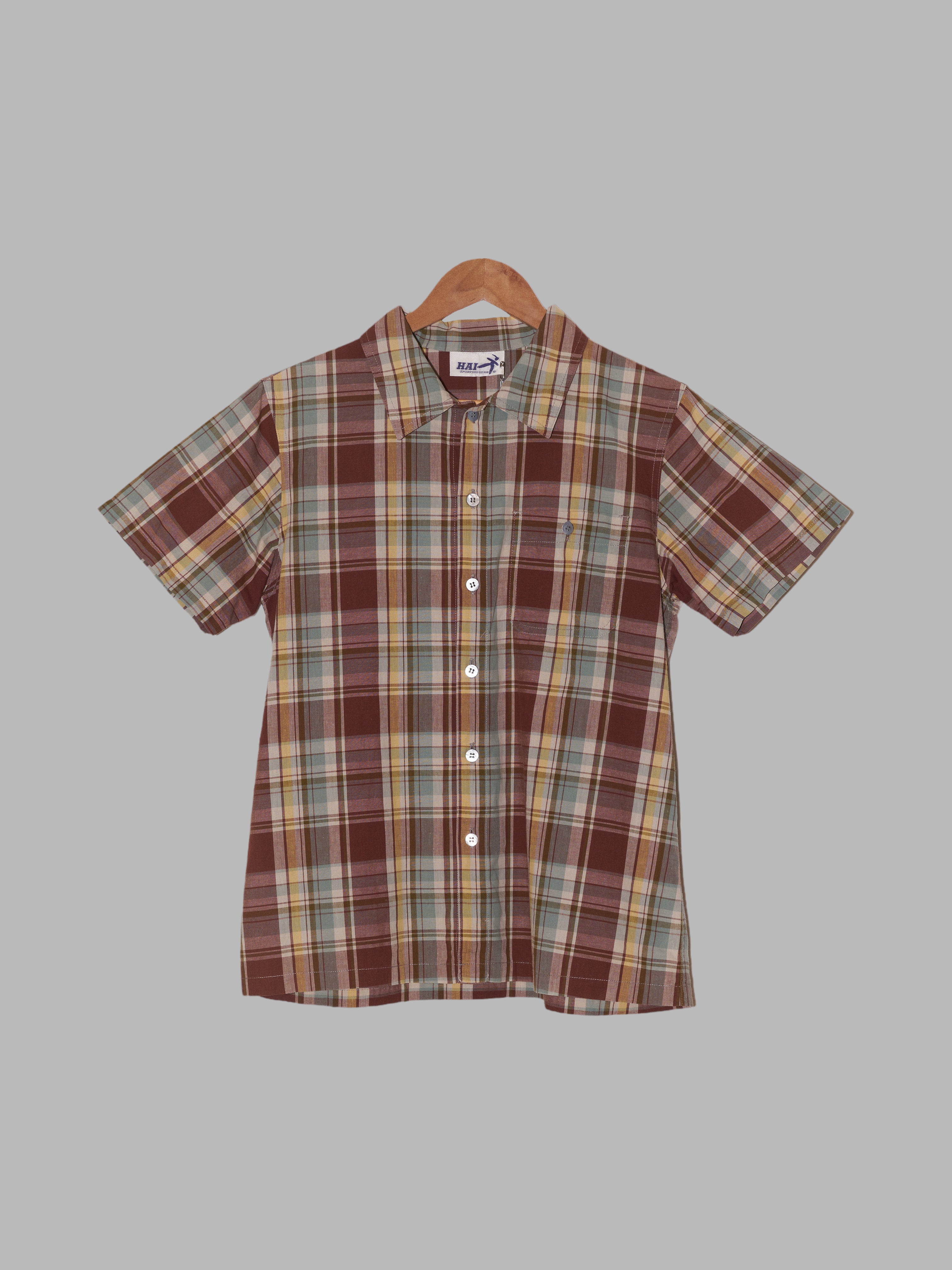 Hai Sporting Gear Issey Miyake brown cotton check short