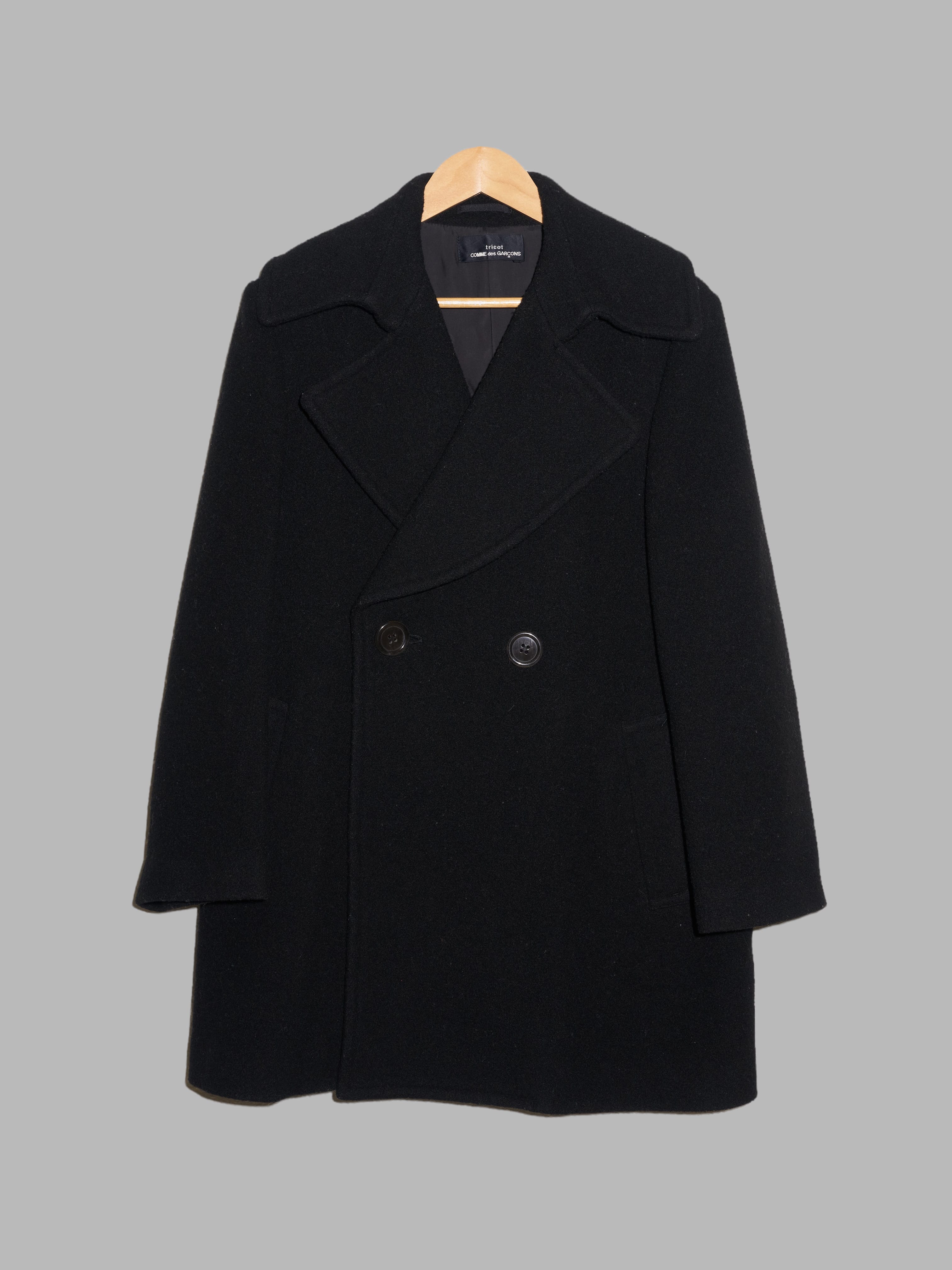Tricot Comme des Garcons AW1996 black wool melton big lapel