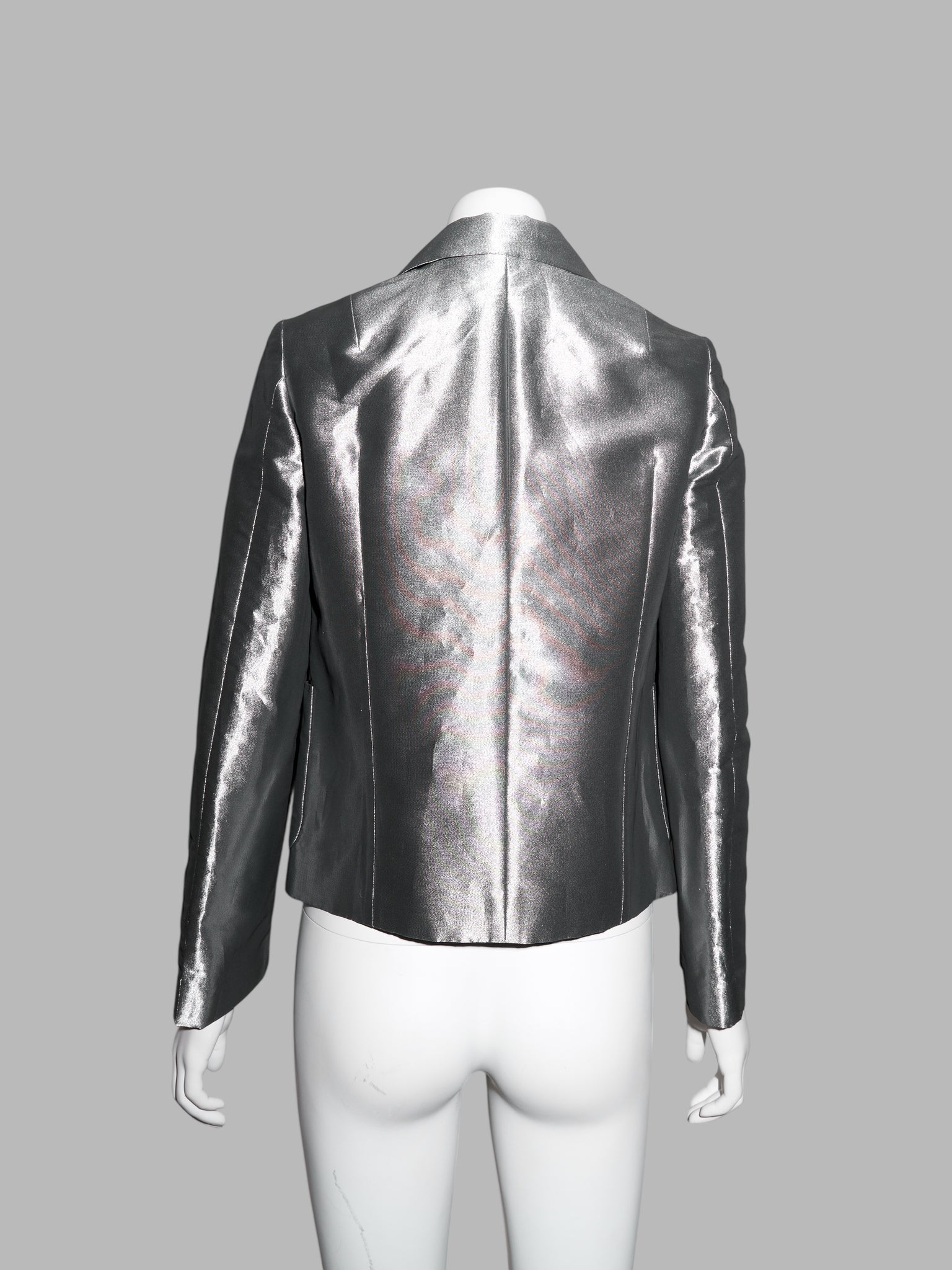 Tricot Comme des Garcons 1995 silver polyester 2 button blazer - womens M S