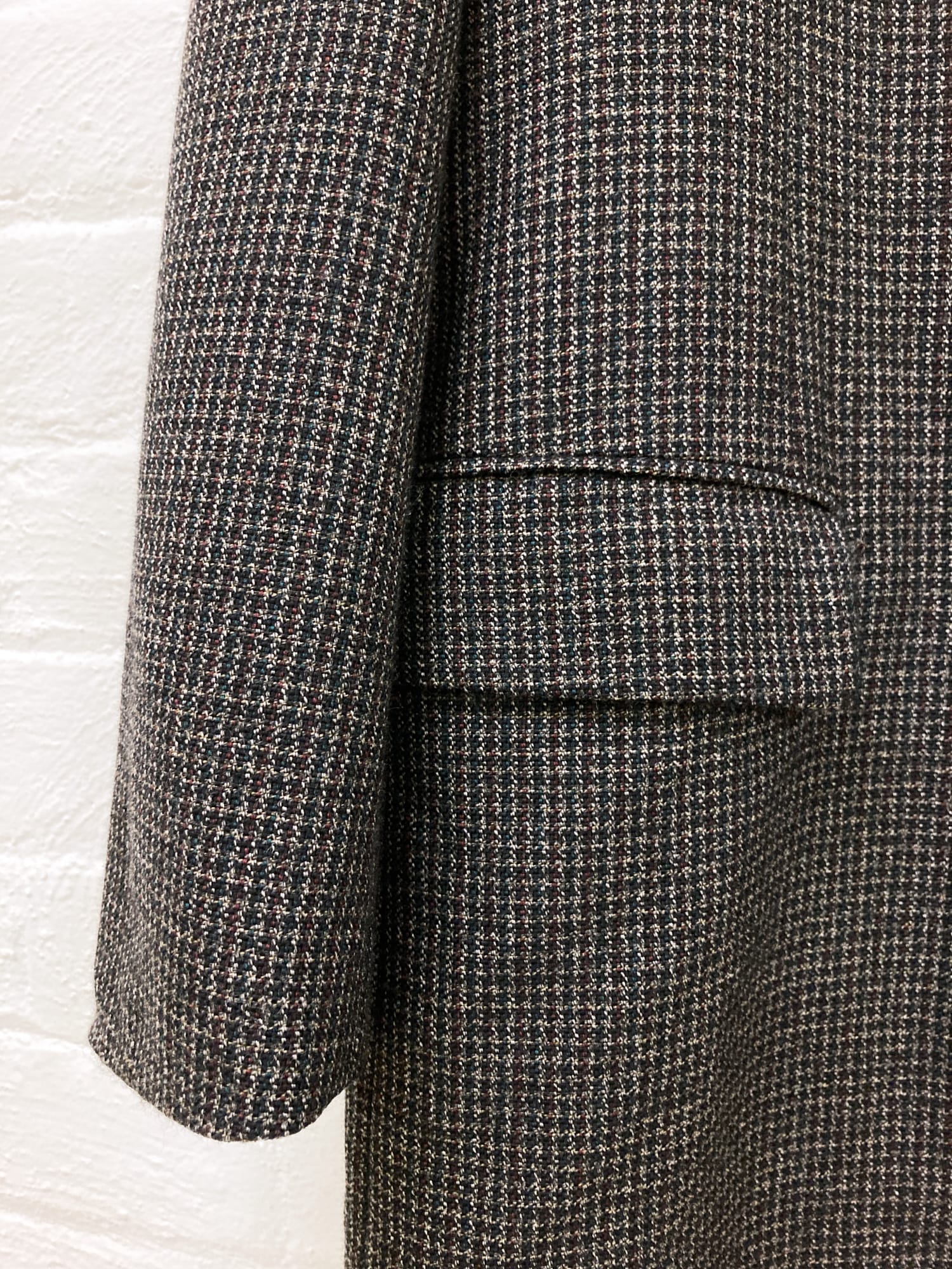 Comme des Garcons Homme 1997 houndstooth wool covered placket coat - M