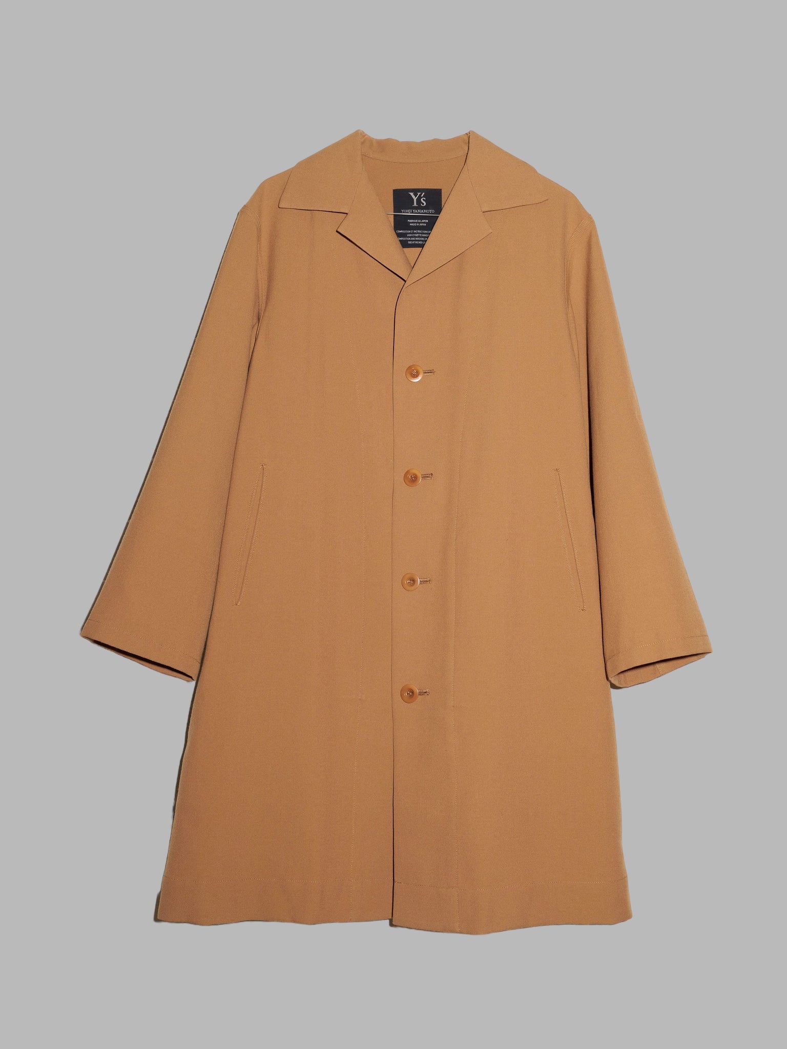Y’s Yohji Yamamoto 2000s beige wool four button coat