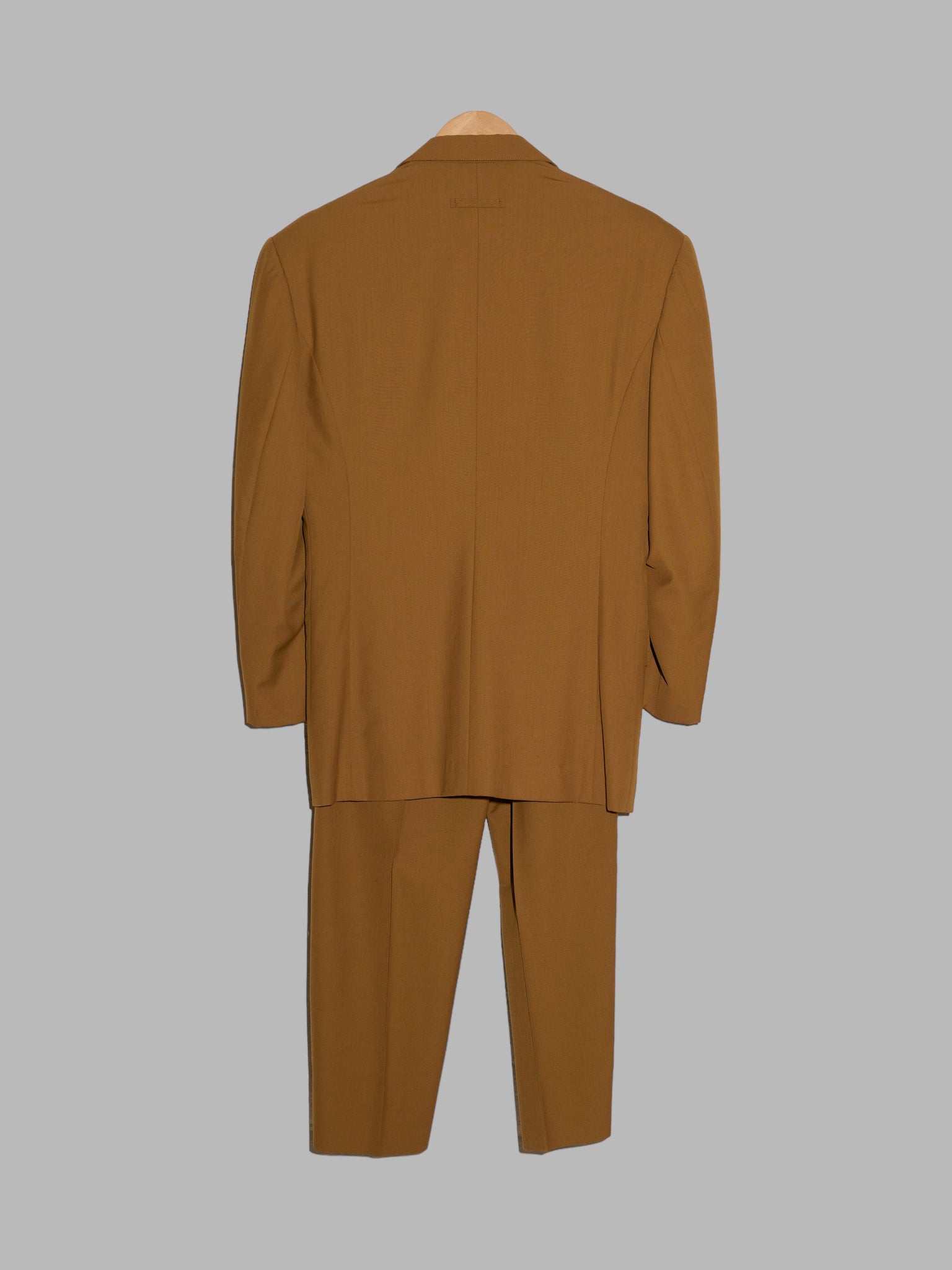 Jean Paul Gaultier Homme 1990s mustard wool three button trouser suit