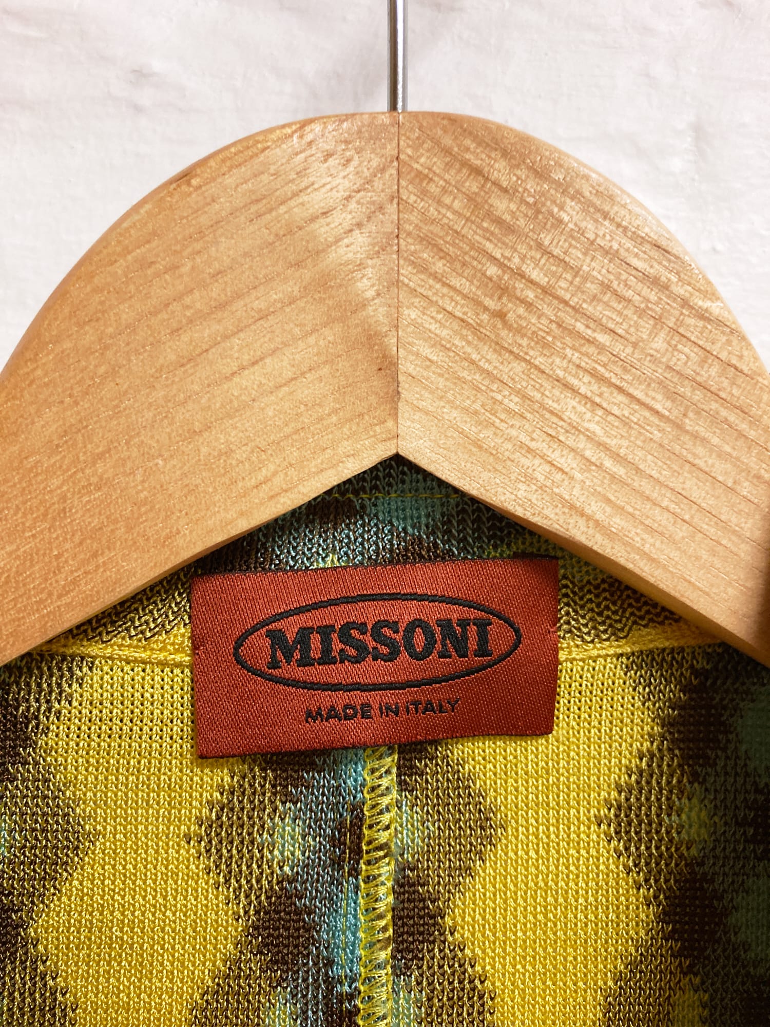 Missoni yellow blue patterned rayon knit three button blazer - size IT 44