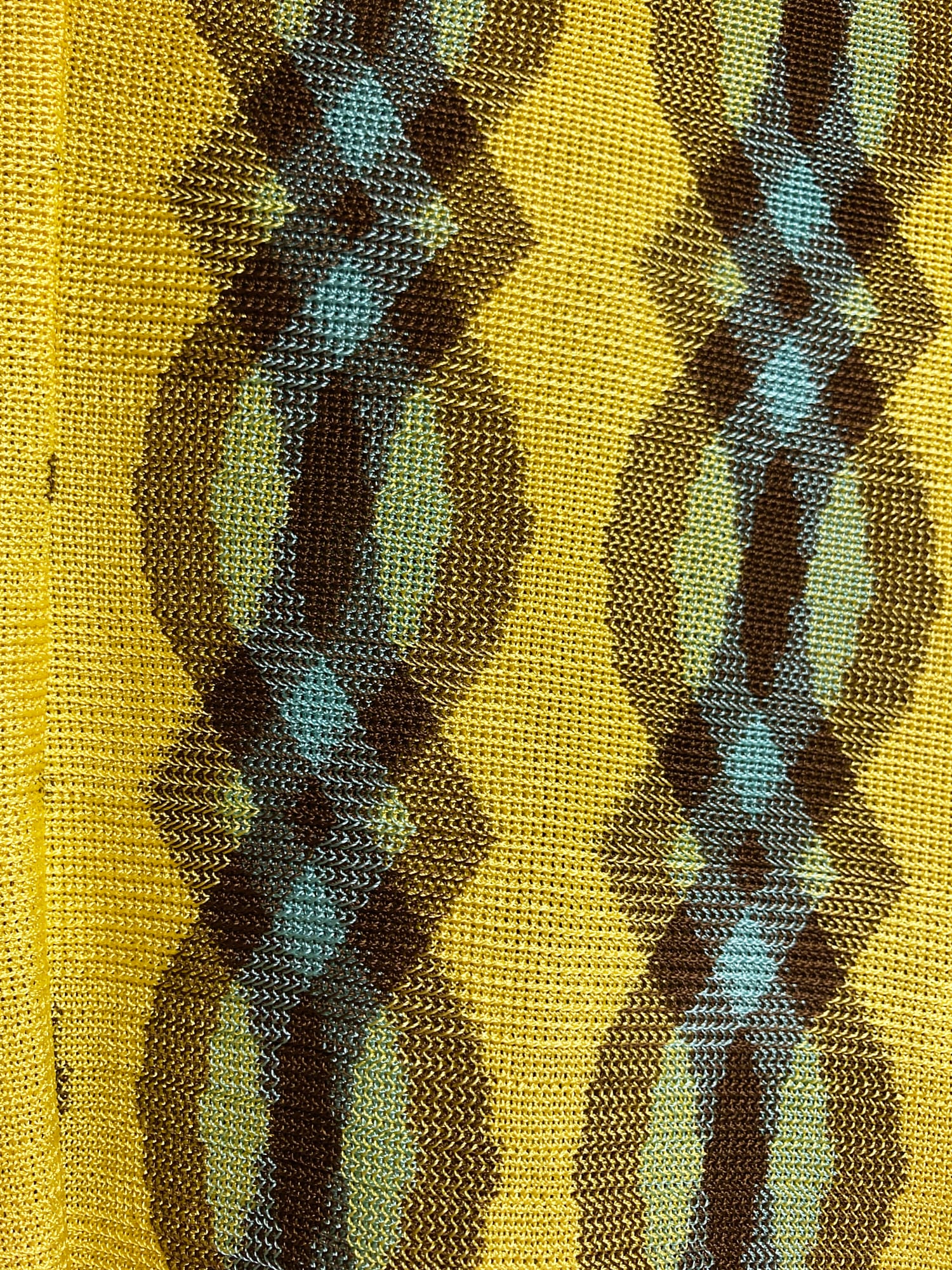 Missoni yellow blue patterned rayon knit three button blazer - size IT 44