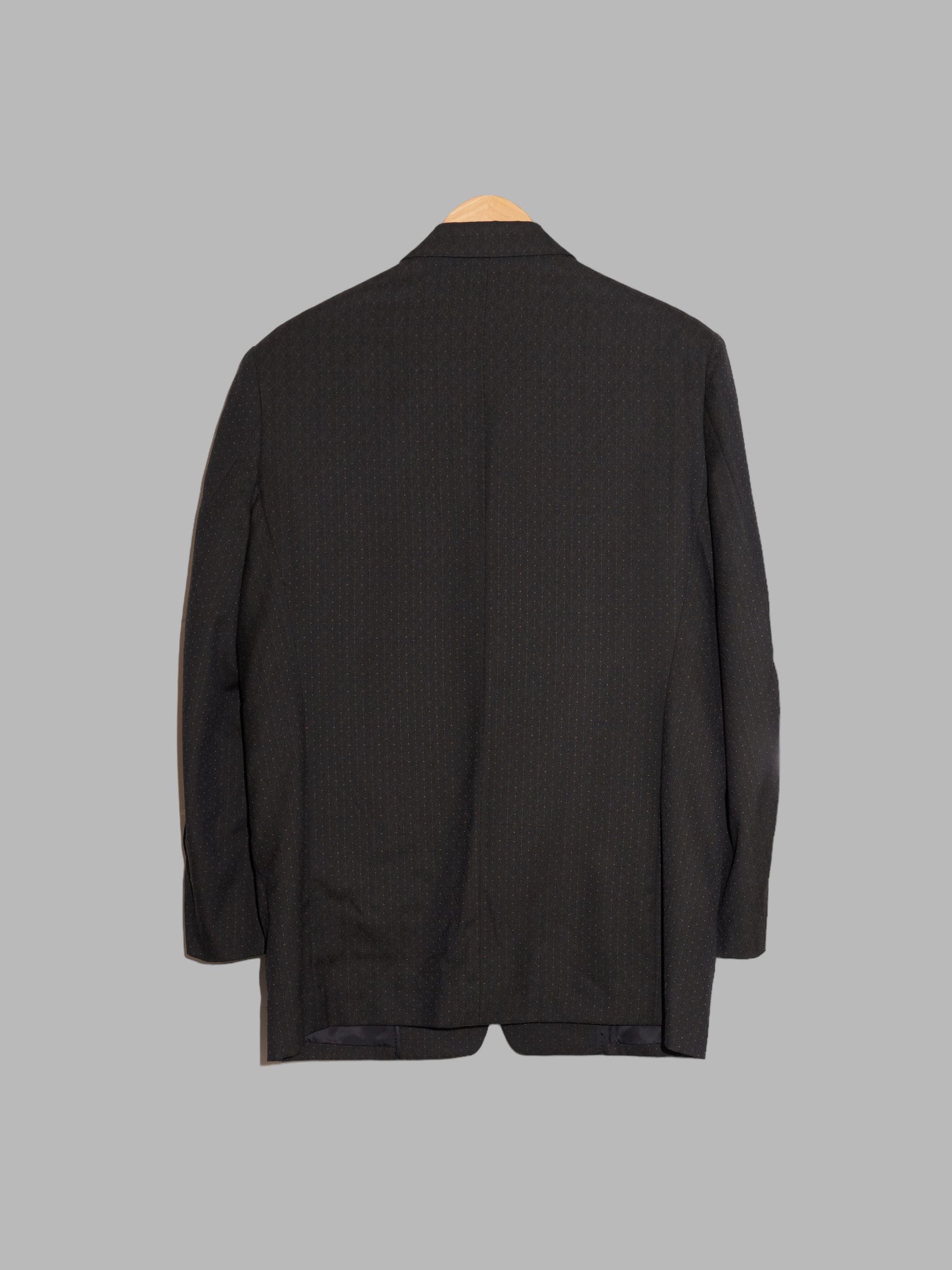 Monsieur Nicole 1980s dark grey wool dot pattern three button blazer - M