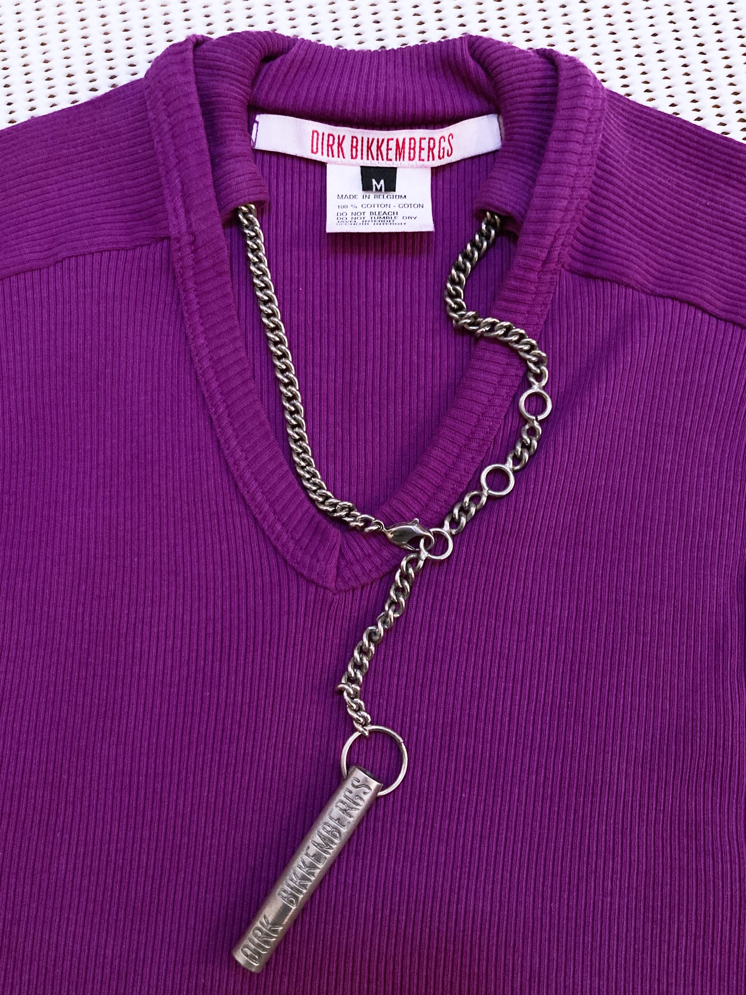 Dirk Bikkembergs winter 1996 purple sleeveless top with metal