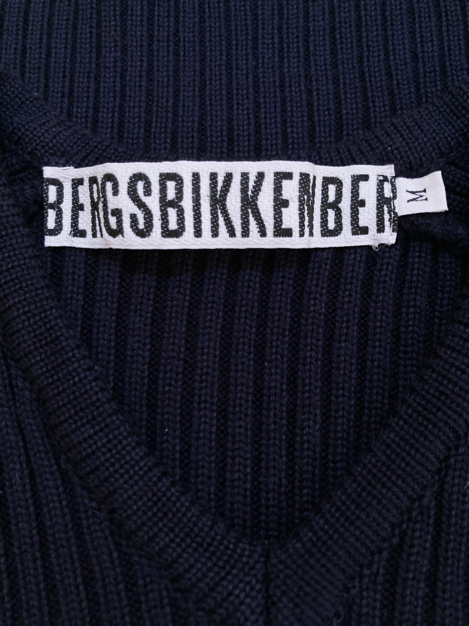 Dirk Bikkembergs navy wool rib knit striped v-neck jumper – Filter