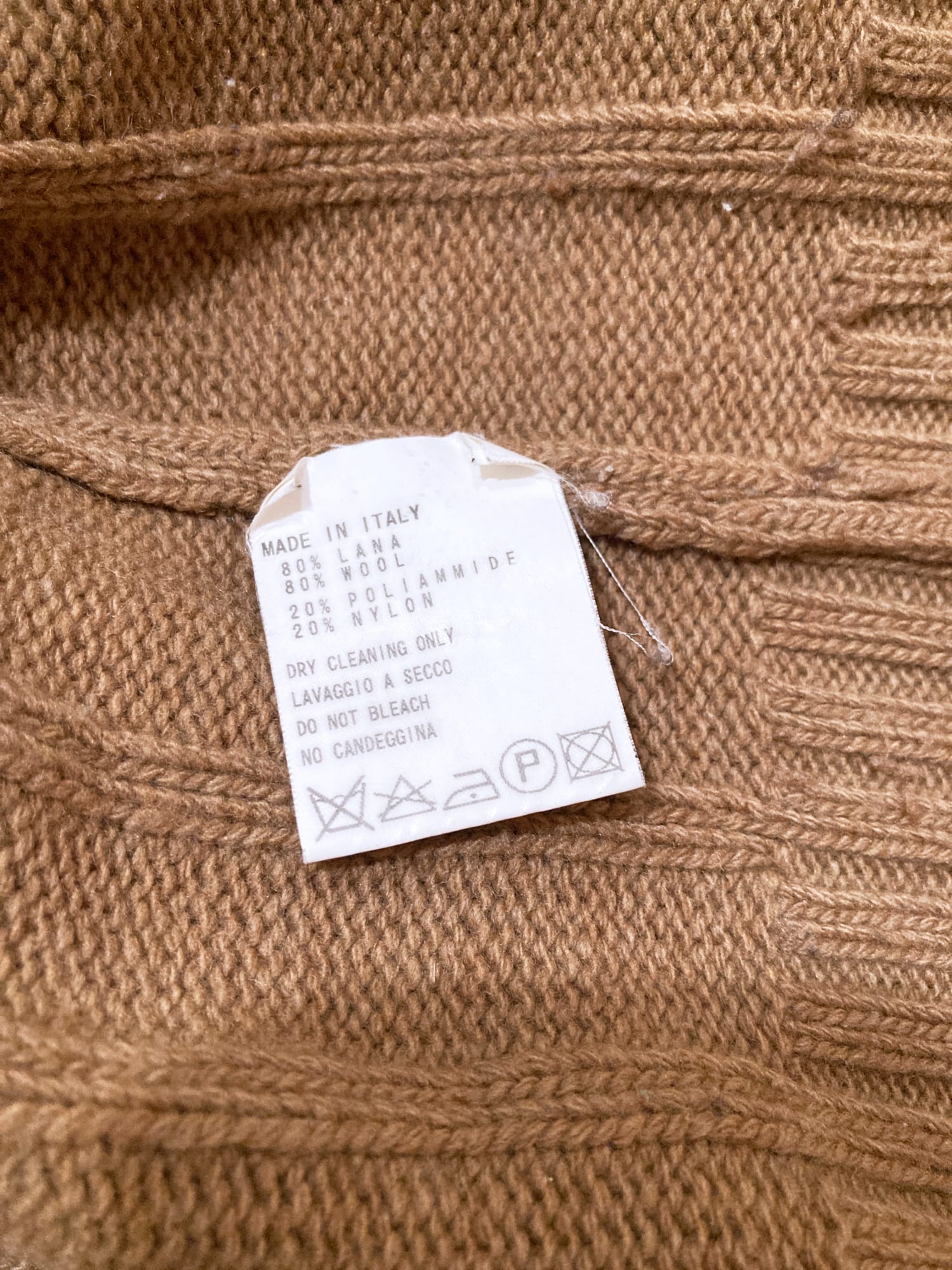 Dirk Bikkembergs 1990s 2000s beige brown wool knitted zip jacket - S