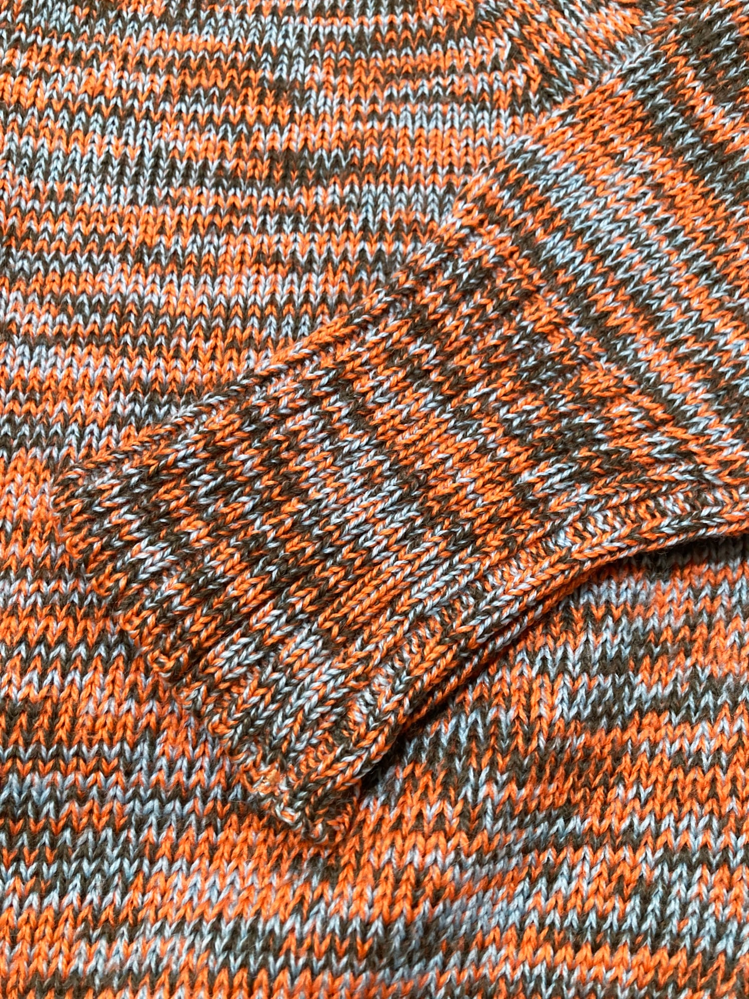 Dirk Bikkembergs winter 1996 orange wool marle detachable sleeve knit jacket M