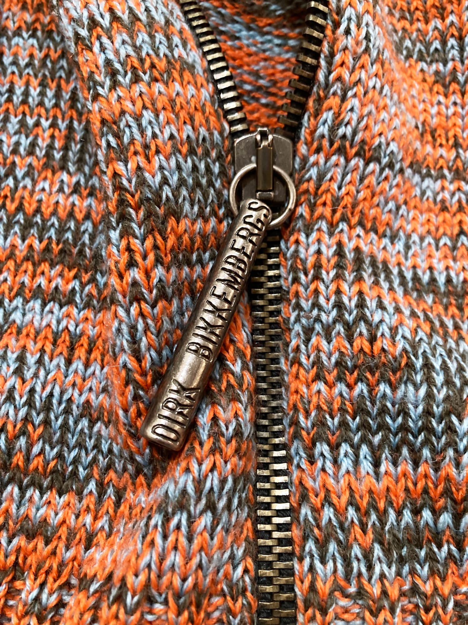 Dirk Bikkembergs winter 1996 orange wool detachable sleeve knit