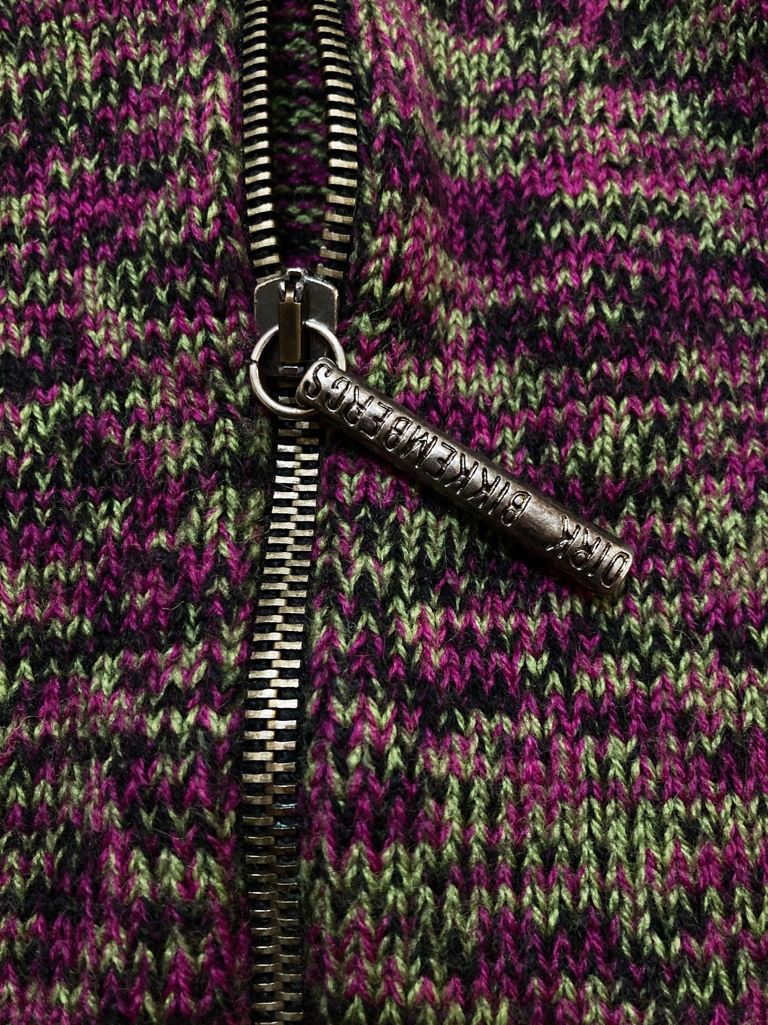 Dirk Bikkembergs winter 1996 purple wool marle short sleeve knit zip jacket S