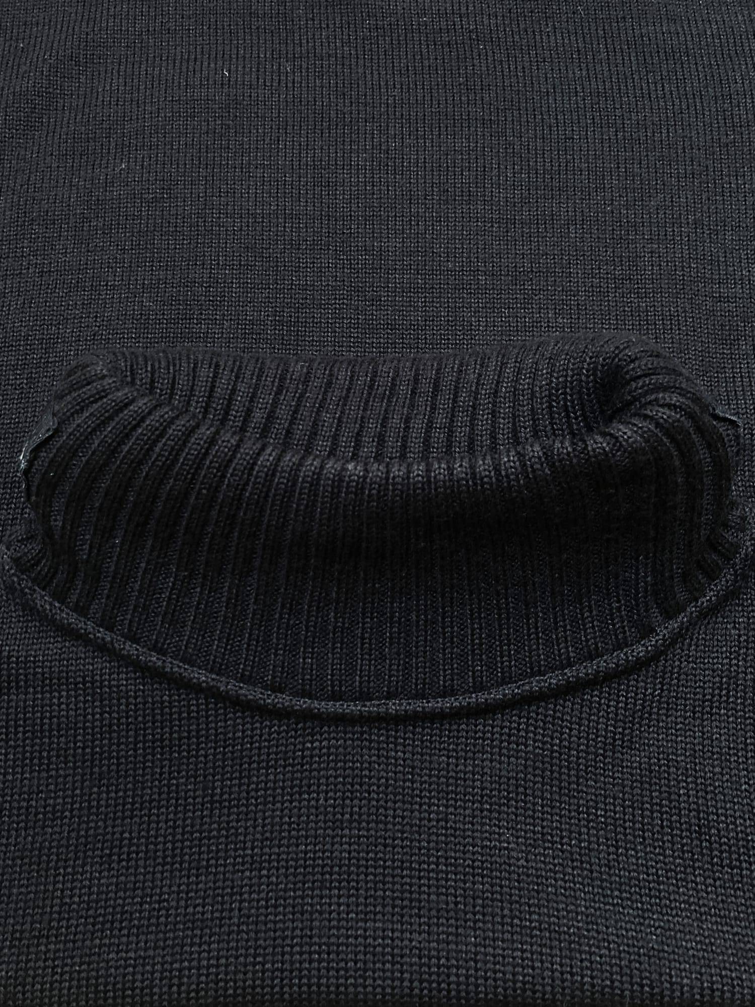 Dirk Bikkembergs black wool mock neck jumper with packable hood - S