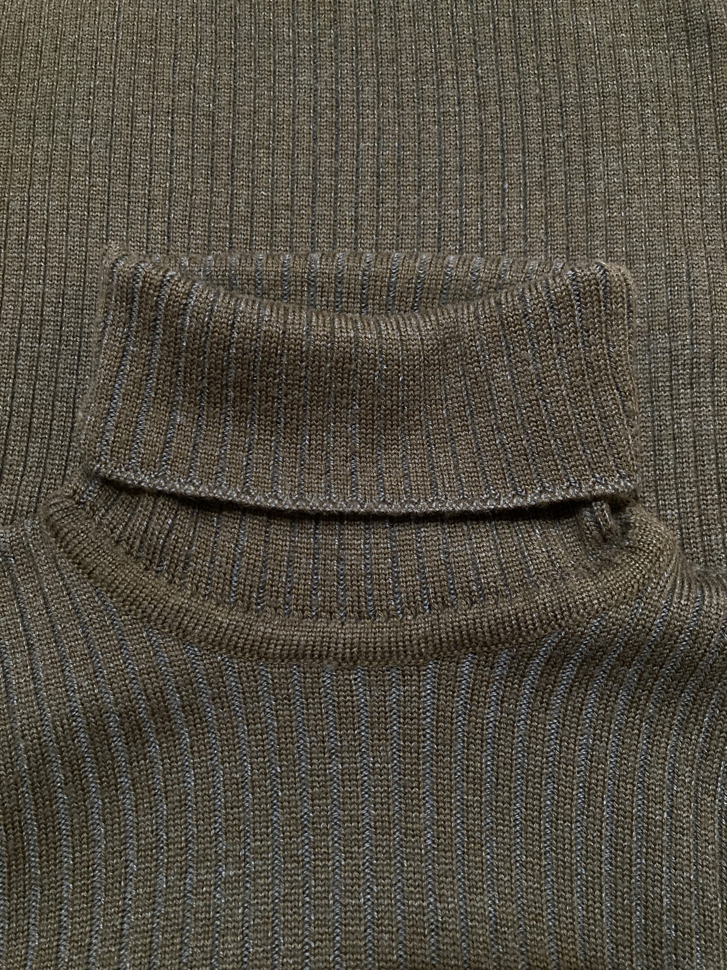Dirk Bikkembergs 1990s 2000s khaki wool rib knit turtleneck 