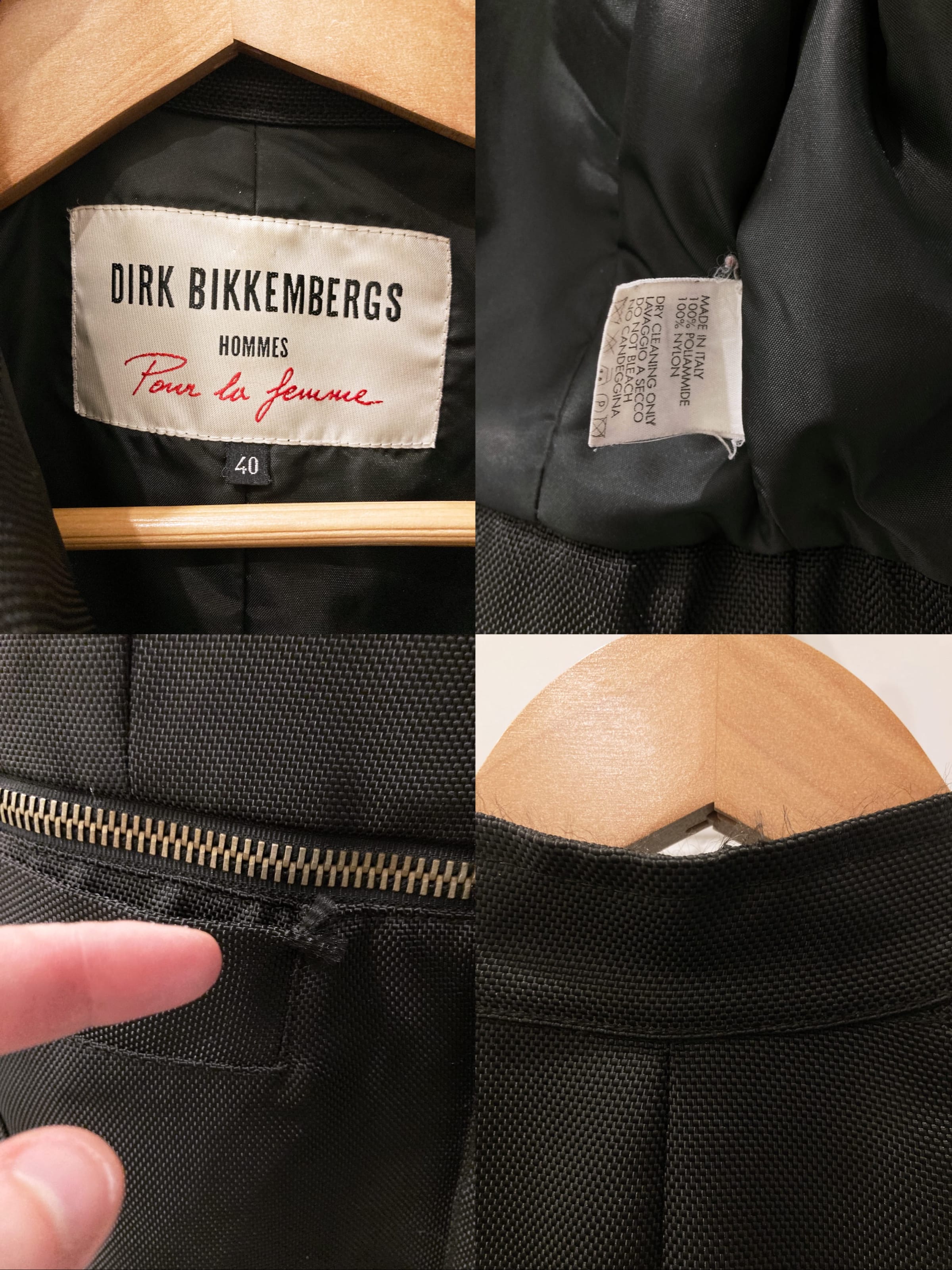 Dirk Bikkembergs winter 1996 black ballistic nylon jacket with