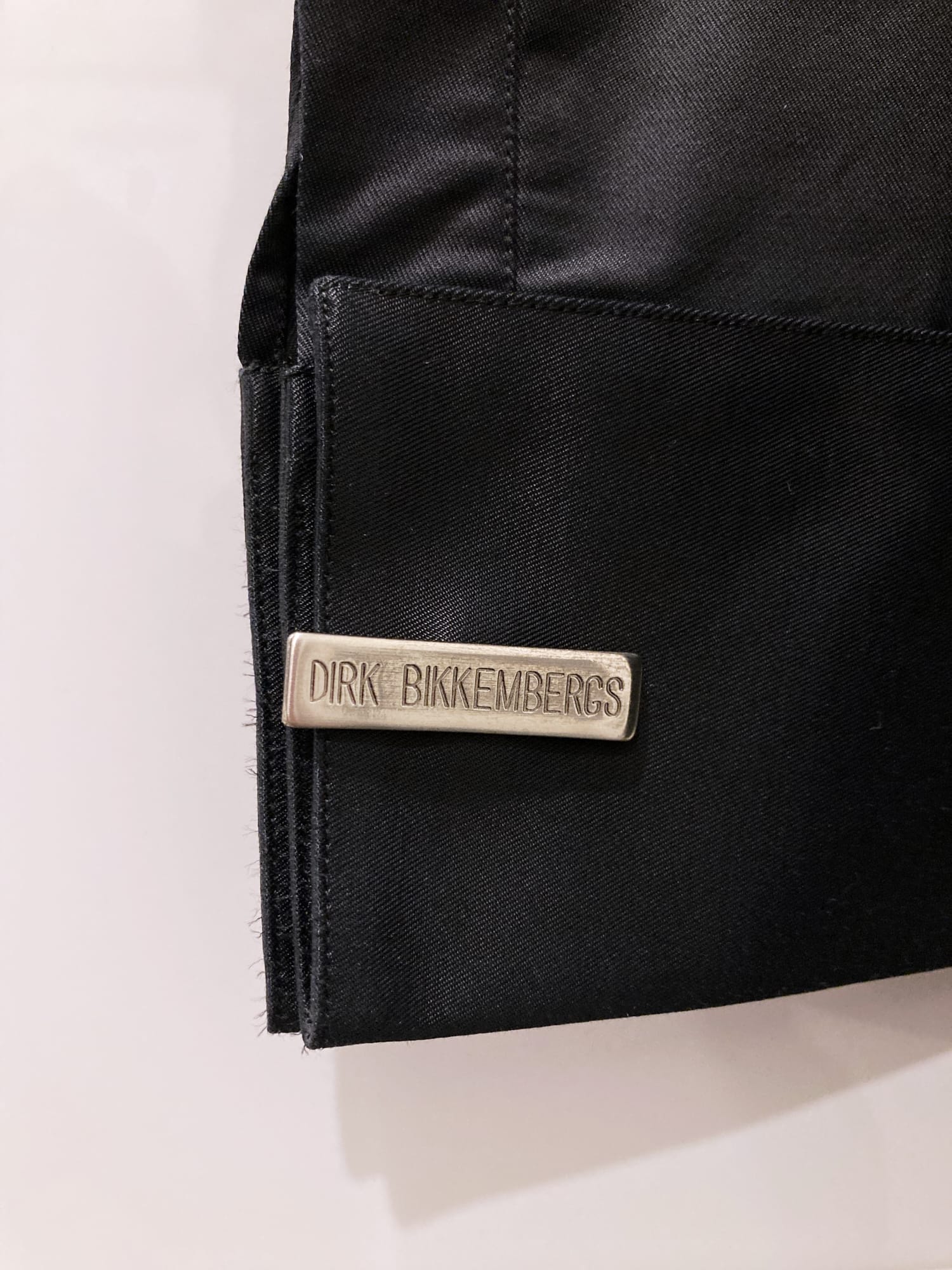 Dirk Bikkembergs 1990s sheeny black cotton nylon covered placket shirt - S