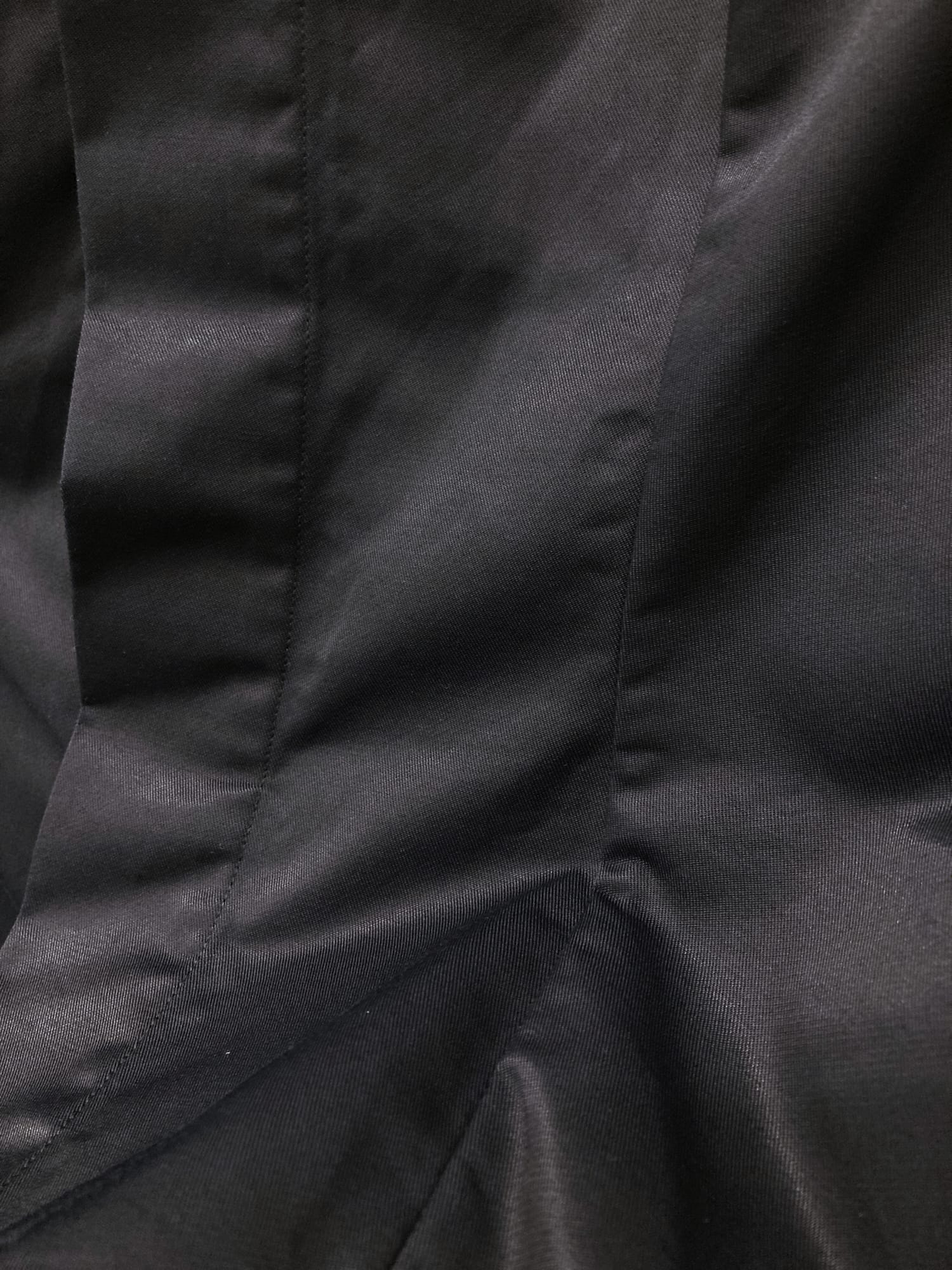 Dirk Bikkembergs 1990s sheeny black cotton nylon covered placket shirt - S