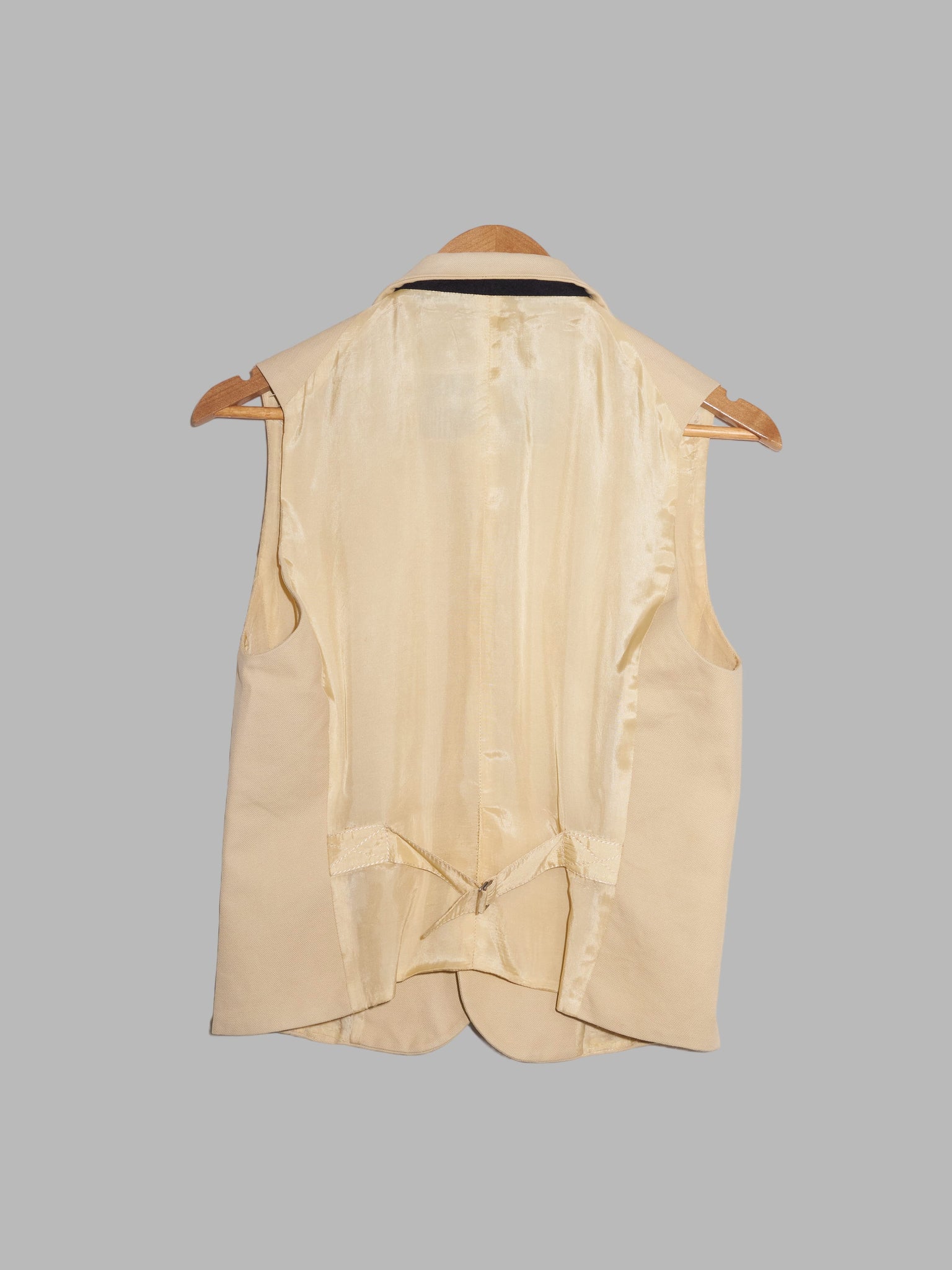 Dirk Bikkembergs Hommes 1990s beige cotton canvas waistcoat - size 44 XS