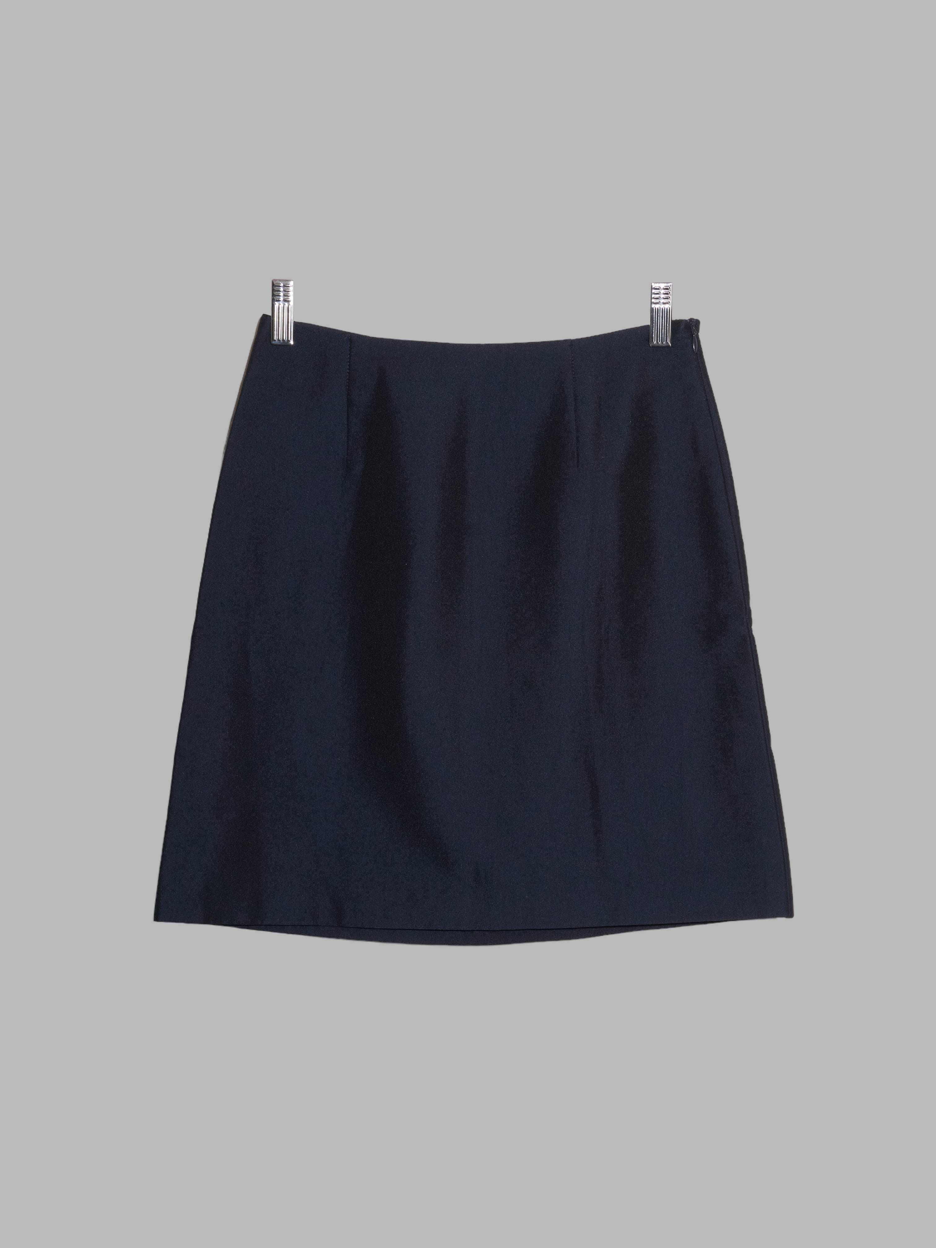 Dirk Bikkembergs 1990s - 2000s dark blue sheeny nylon miniskirt ...