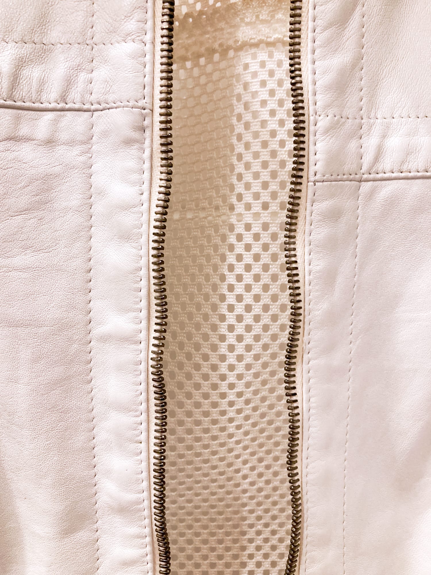 Dirk Bikkembergs spring 1996 white leather jacket with mesh back