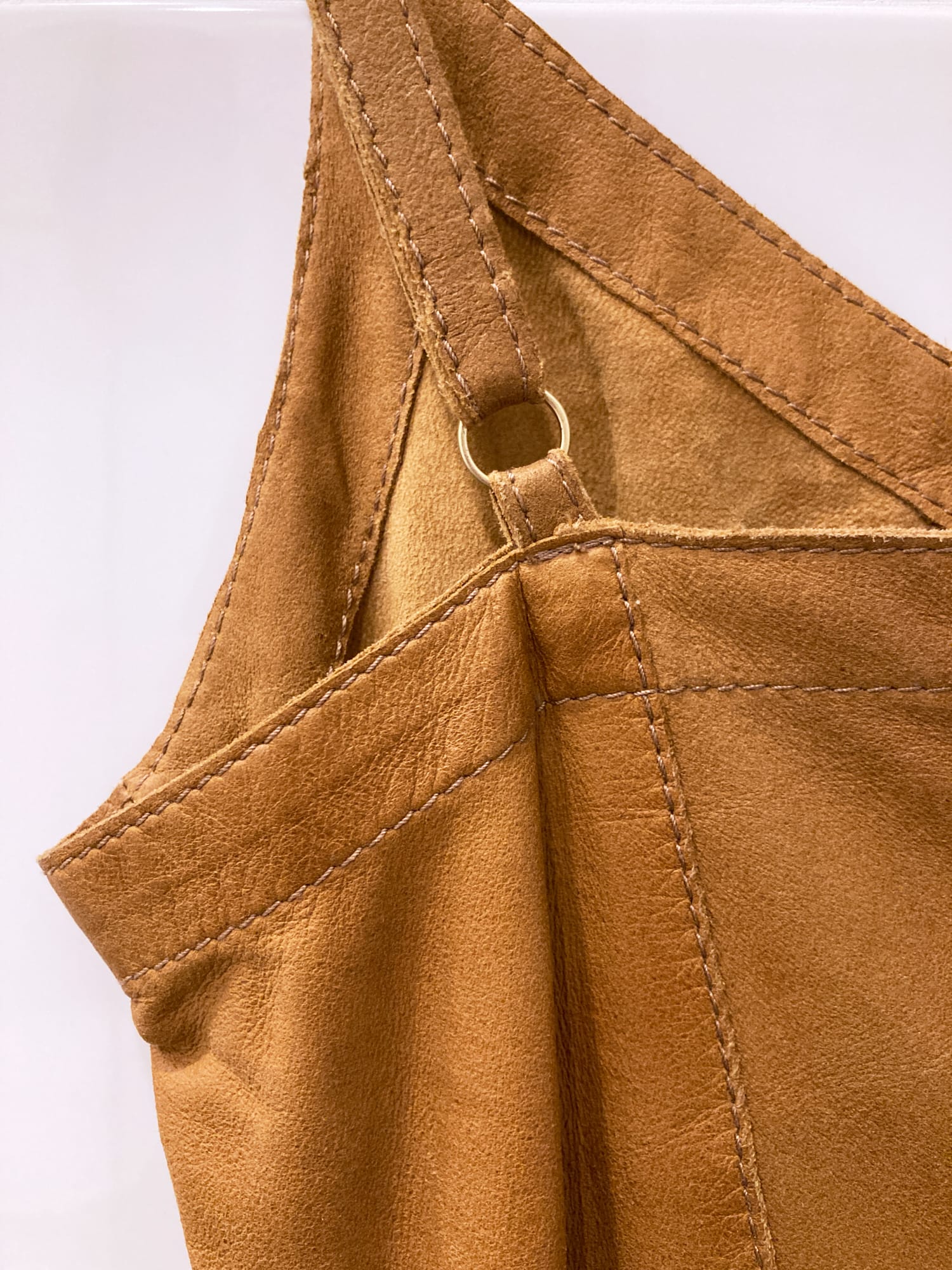 Dirk Bikkembergs 1990s 2000s brown leather bustier top - size 40