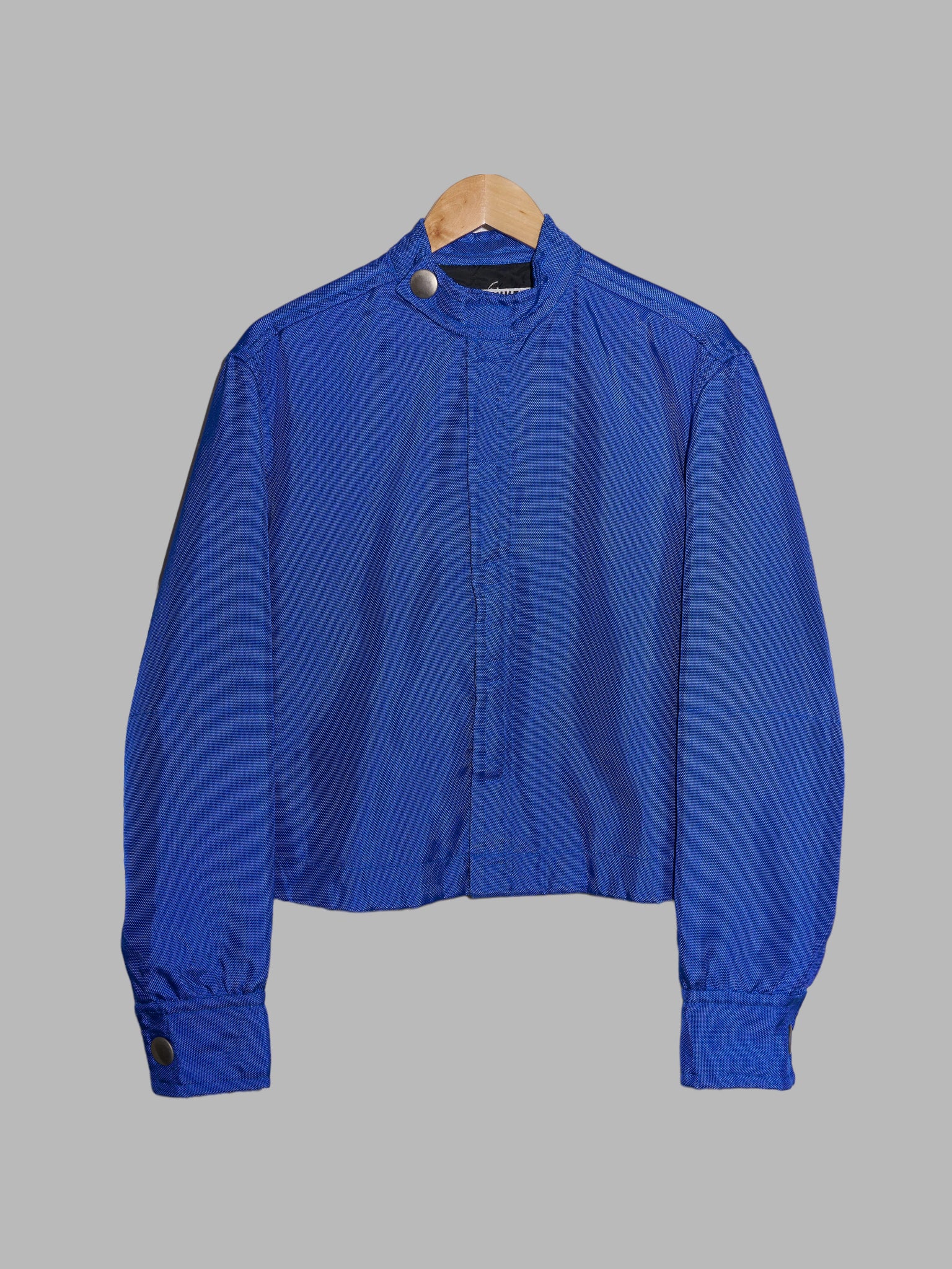 Dirk Bikkembergs 1990s electric blue ballistic nylon cropped jacket - S XS M