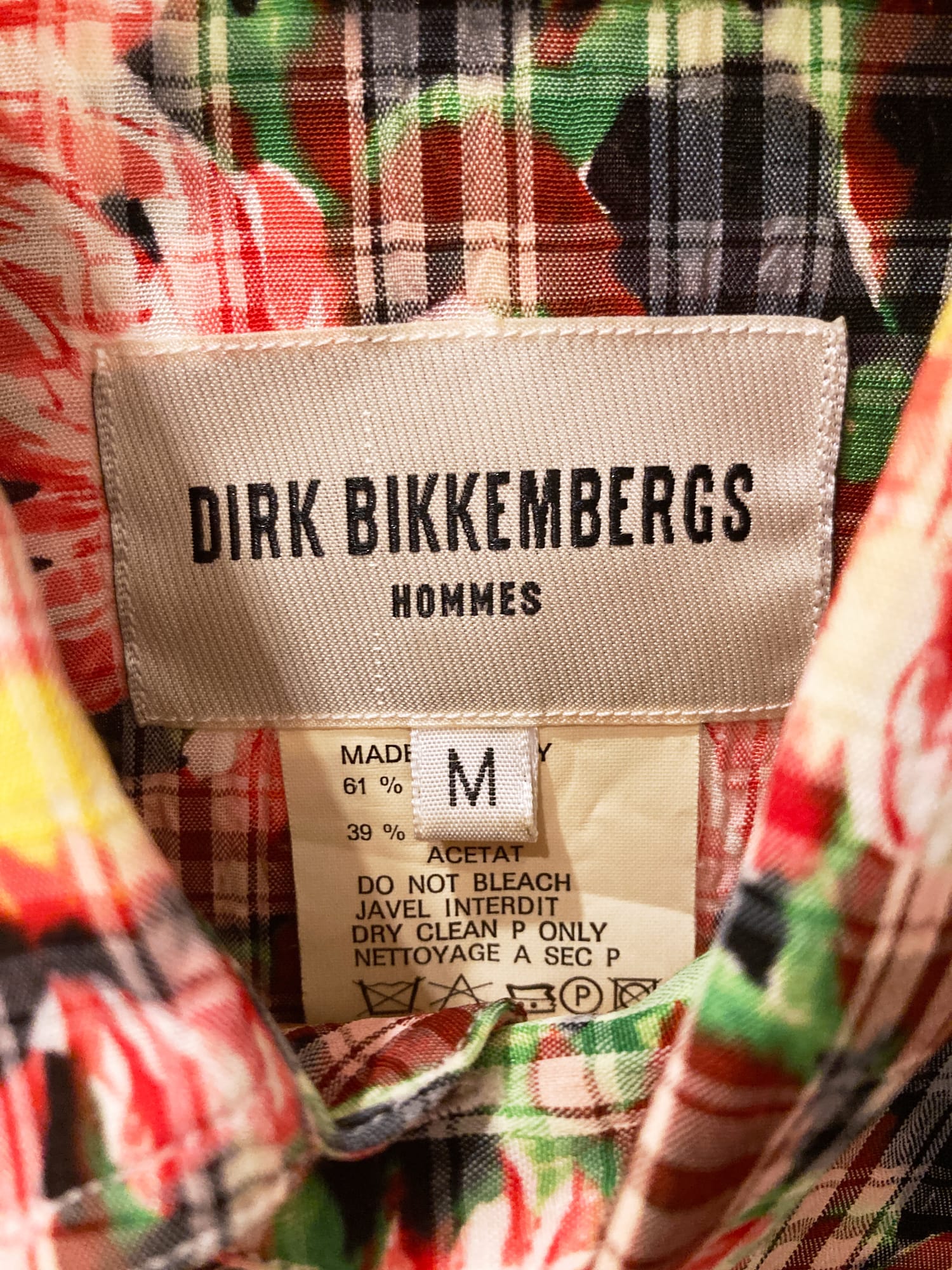 Dirk Bikkembergs Hommes spring 1995 red creased viscose floral print shirt - M