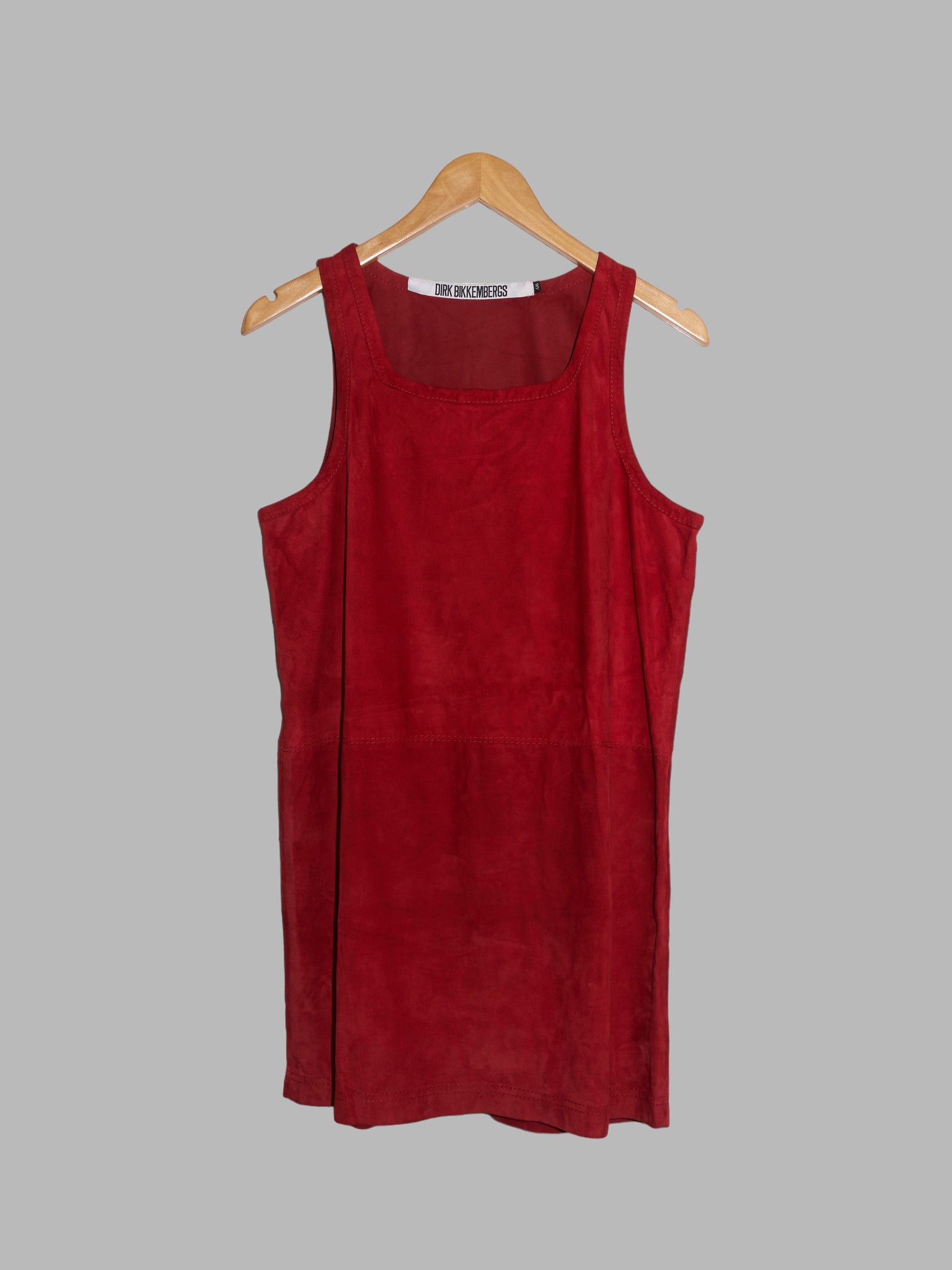 Dirk Bikkembergs 1990s 2000s red suede leather mini dress