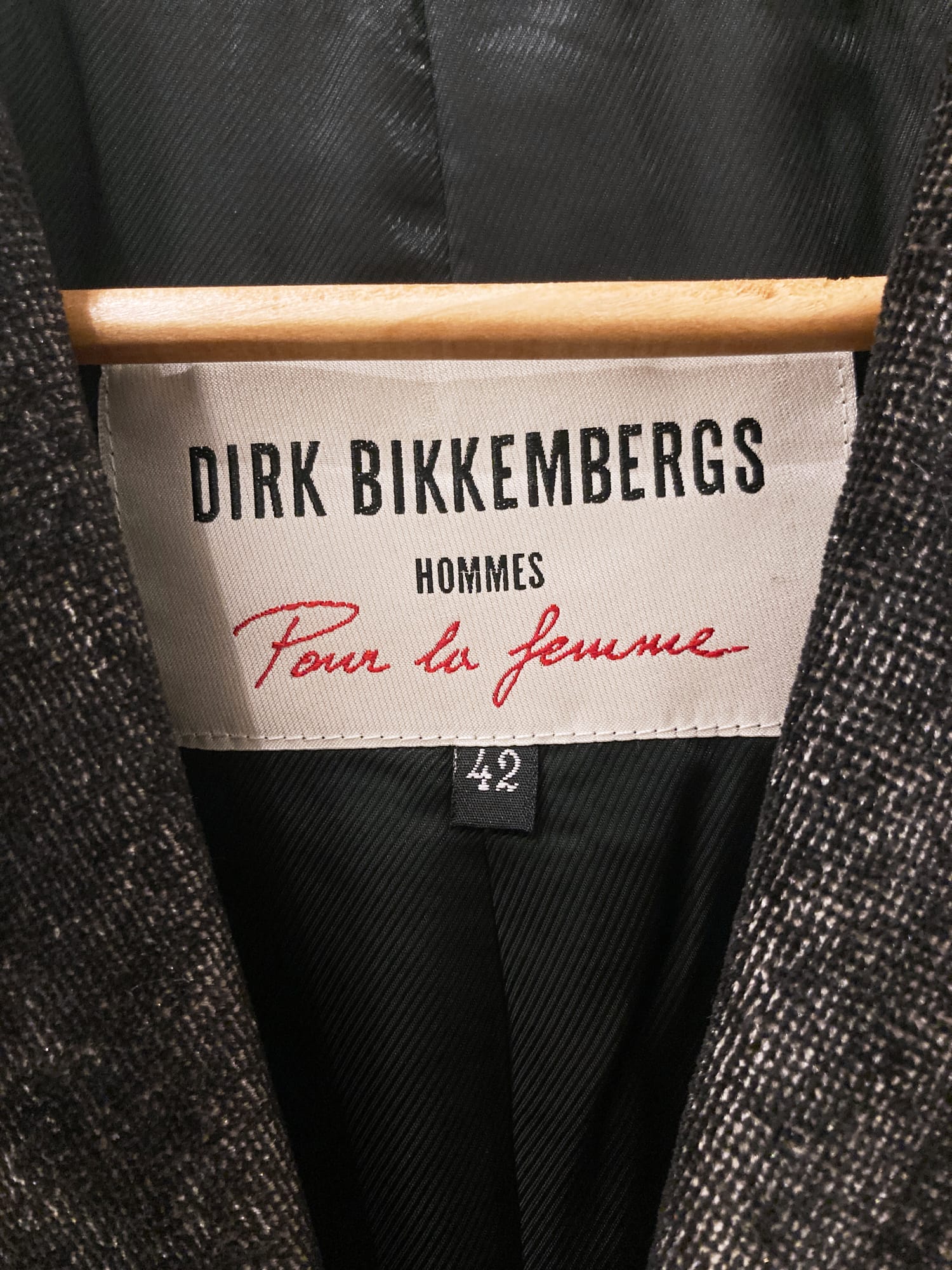 Dirk Bikkembergs Hommes Pour La Femme 1990s dark grey velvet peak lapel blazer