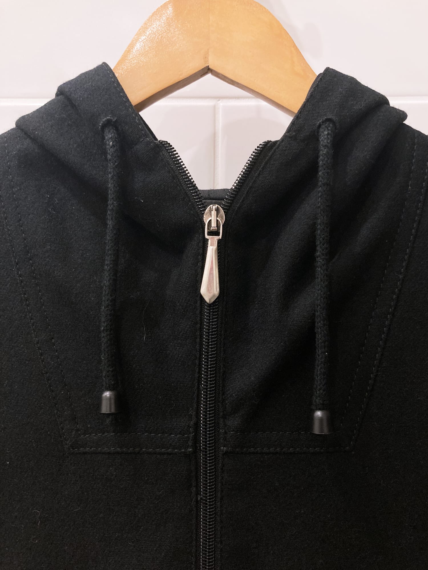Dirk Bikkembergs 1990s 2000s quilted black wool hooded jacket